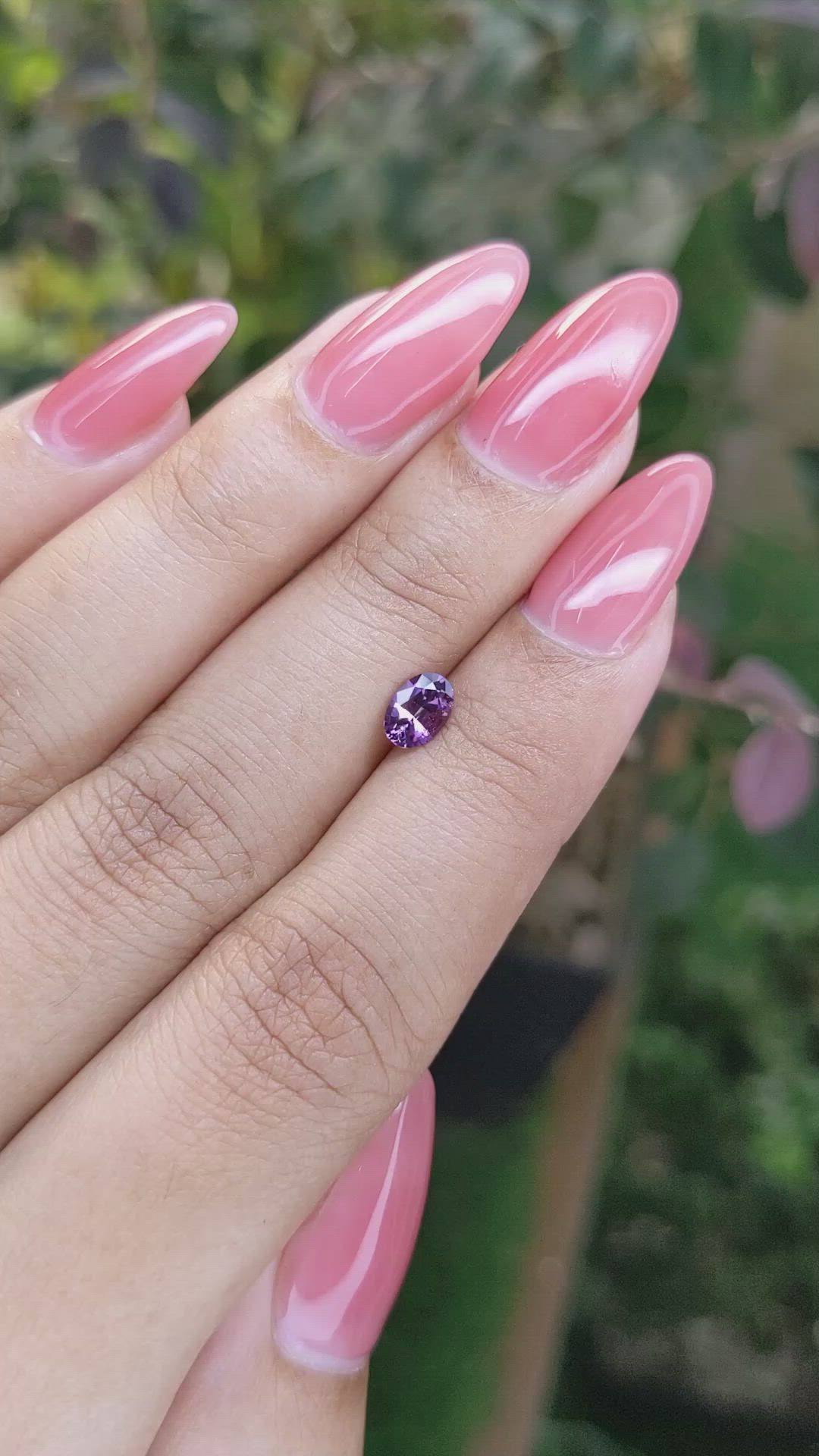 0.58 Ct. Pinkish Purple Sapphire from Ceylon (Sri Lanka) Size Video