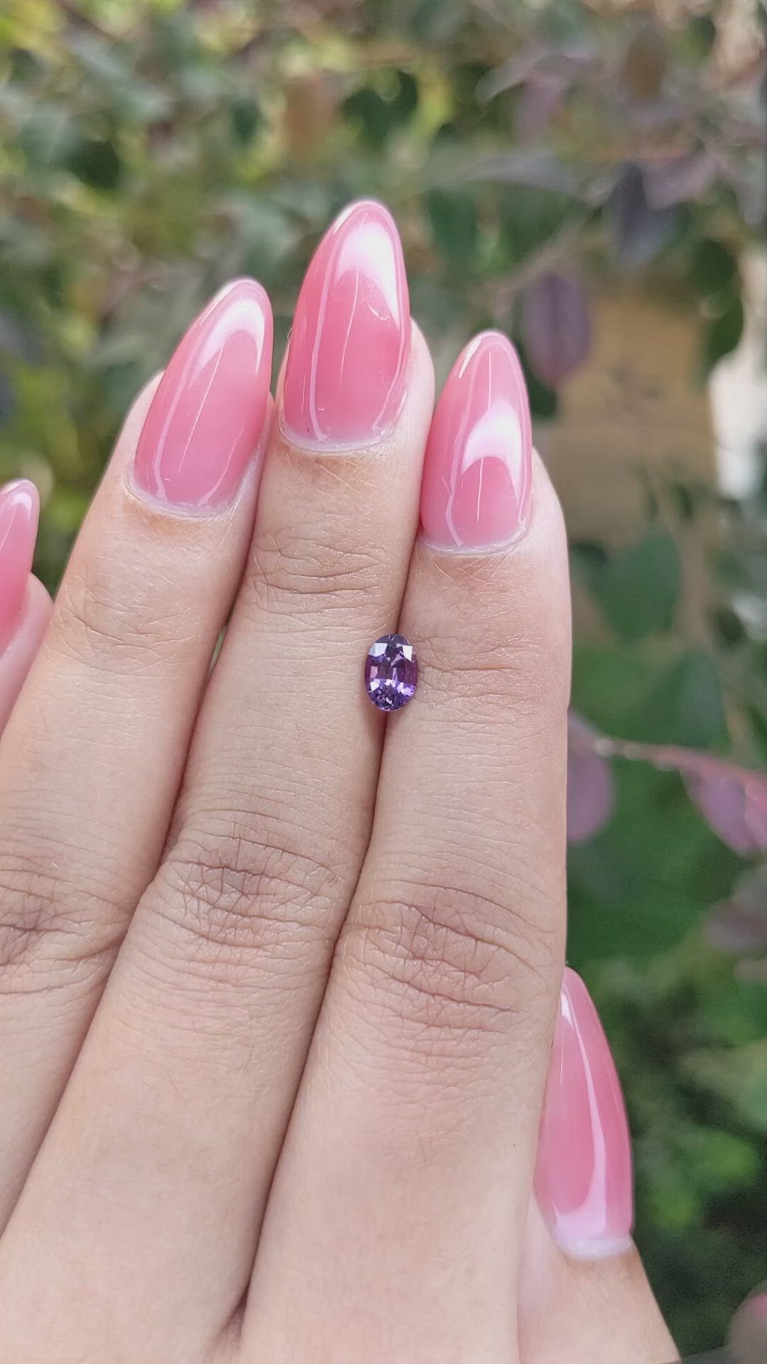 0.58 Ct. Pinkish Purple Sapphire from Ceylon (Sri Lanka) Size Video