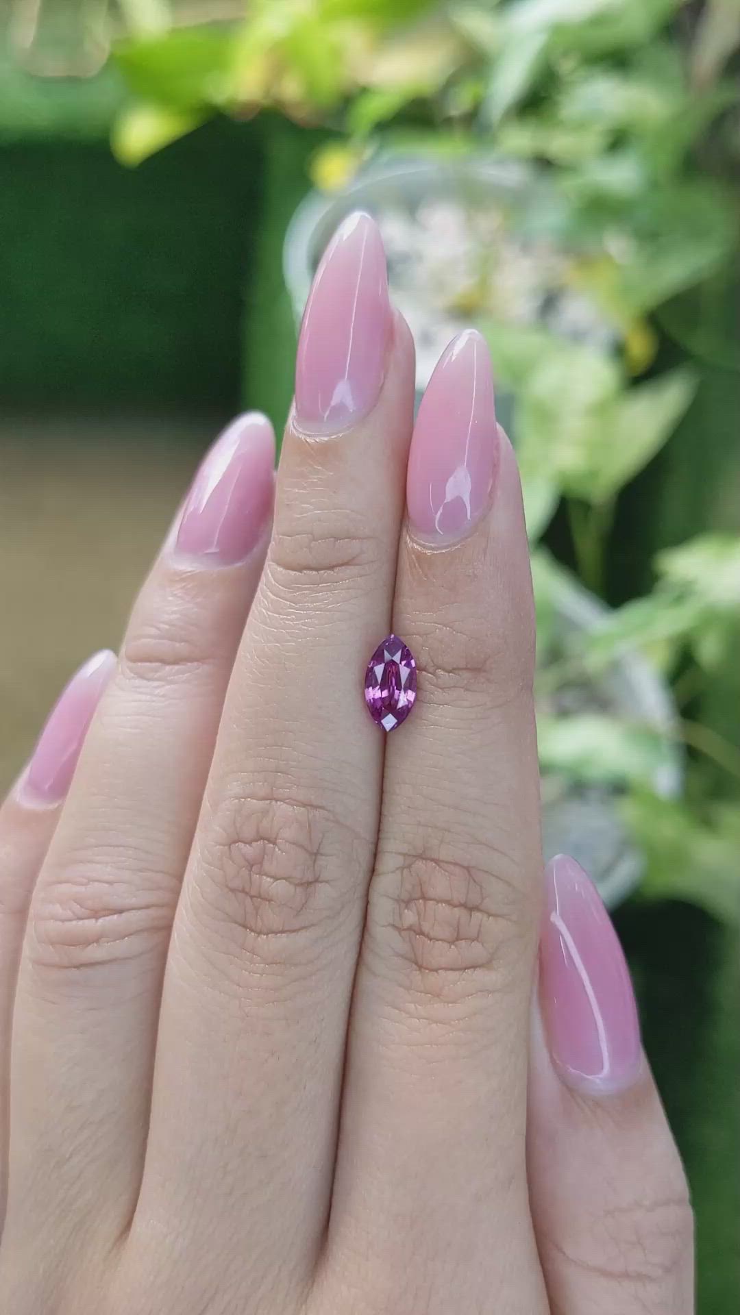 1.22 Ct. Pinkish Purple Sapphire from Ceylon (Sri Lanka) Size Video