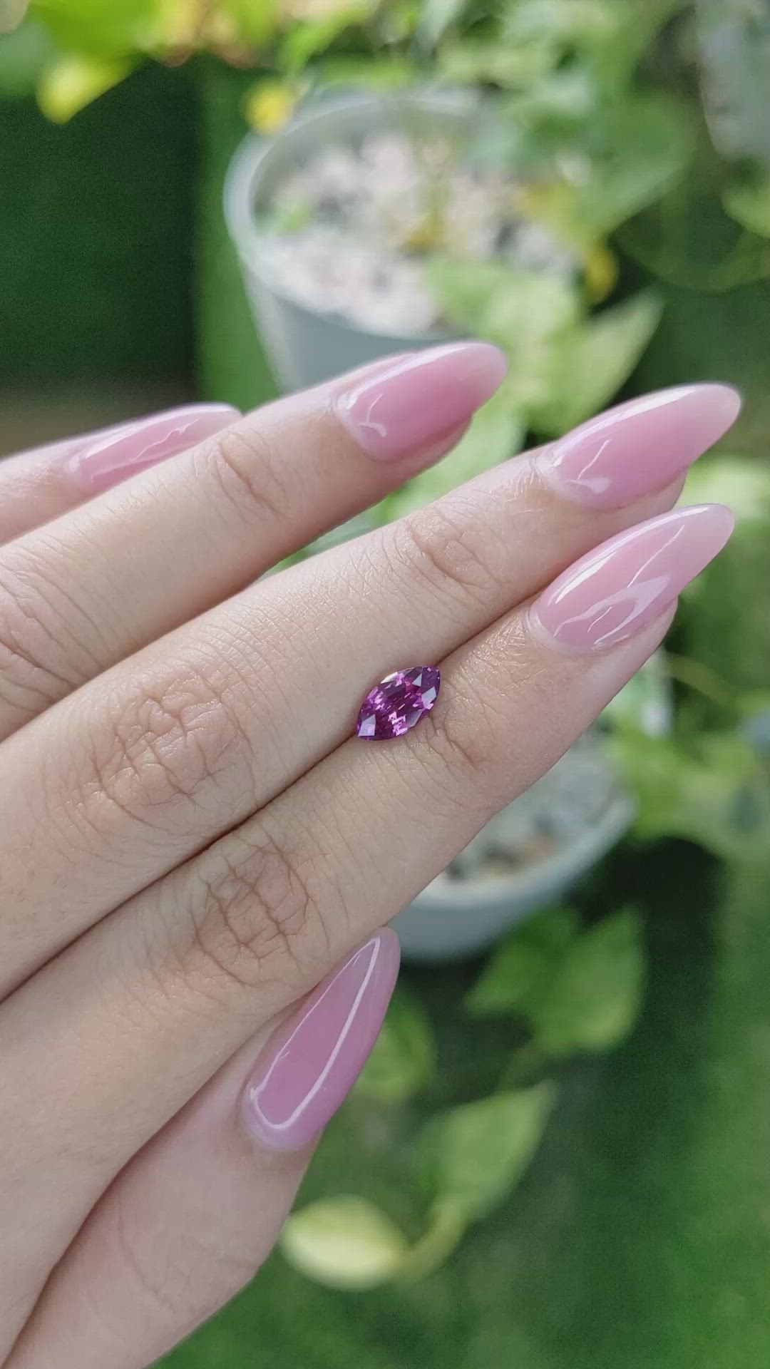 1.22 Ct. Pinkish Purple Sapphire from Ceylon (Sri Lanka) Size Video