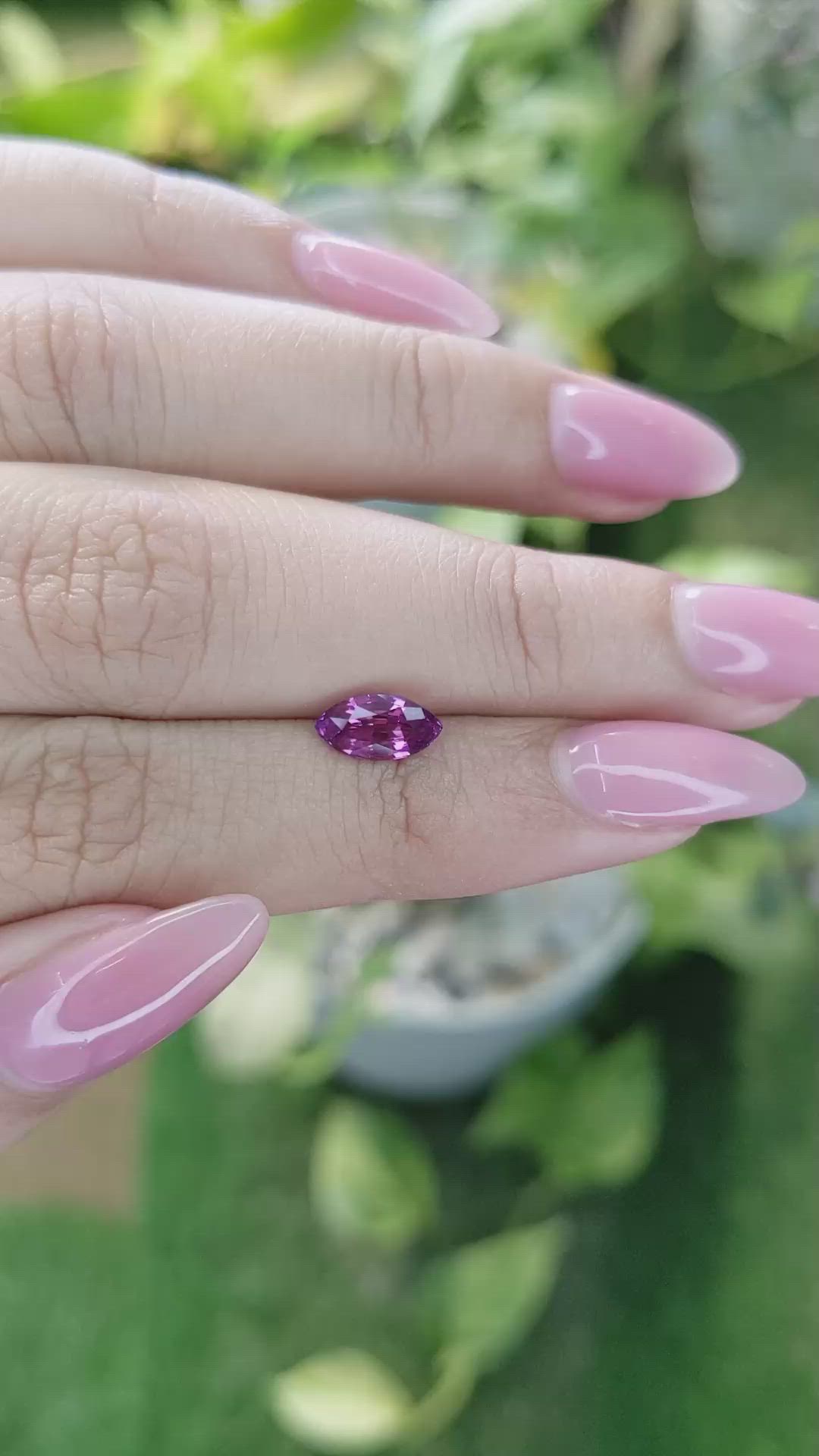 1.22 Ct. Pinkish Purple Sapphire from Ceylon (Sri Lanka) Size Video