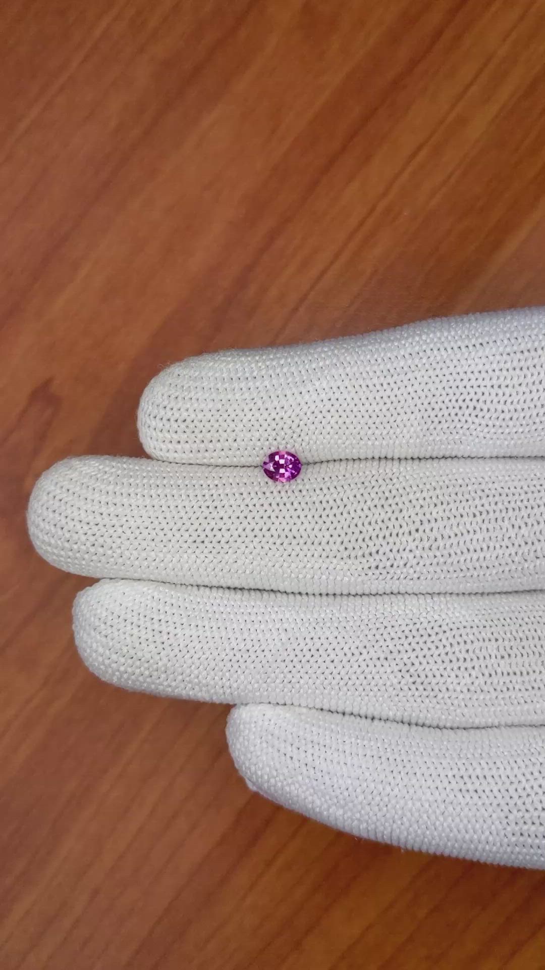 0.38 Ct. Pinkish Purple Sapphire from Ceylon (Sri Lanka) Size Video