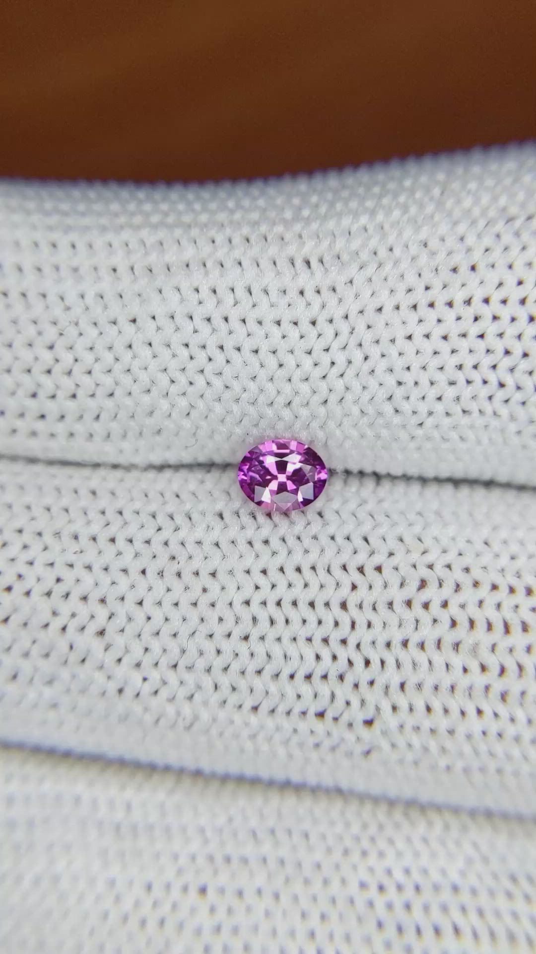 0.38 Ct. Pinkish Purple Sapphire from Ceylon (Sri Lanka) Size Video