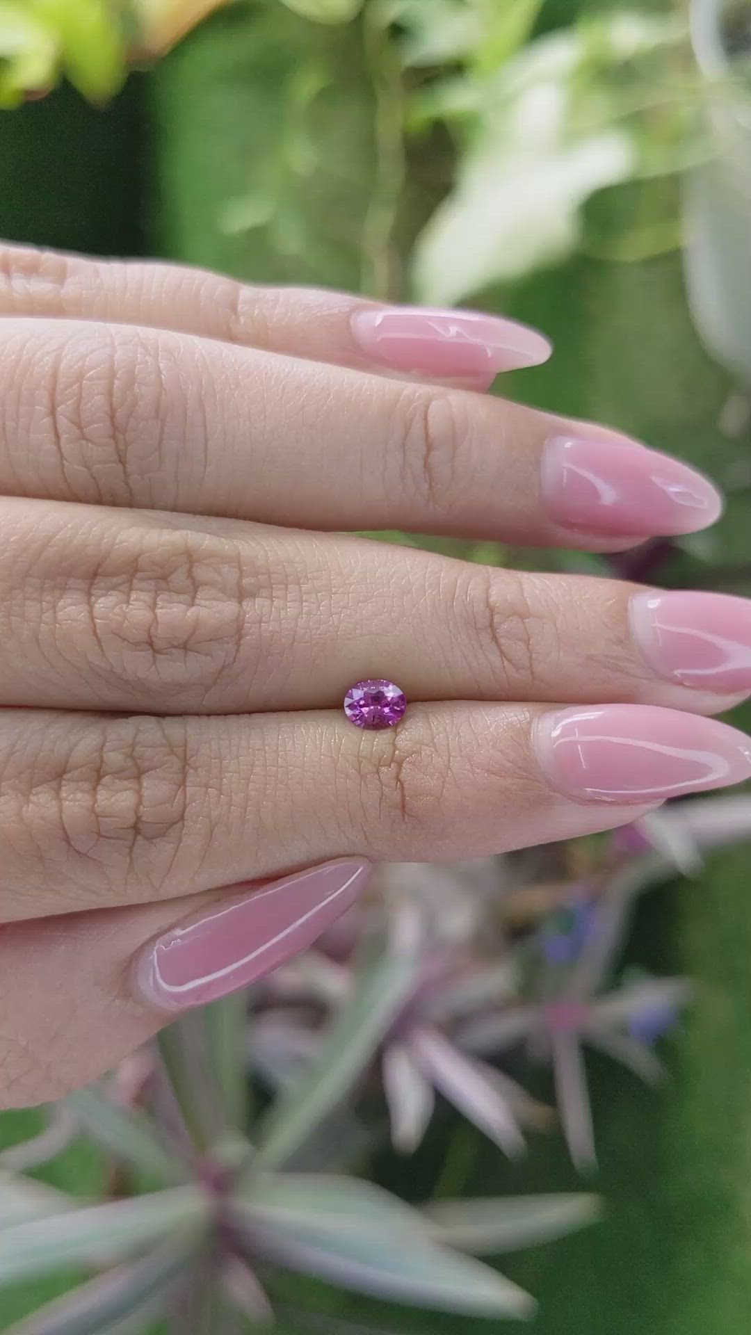 0.38 Ct. Pinkish Purple Sapphire from Ceylon (Sri Lanka) Size Video
