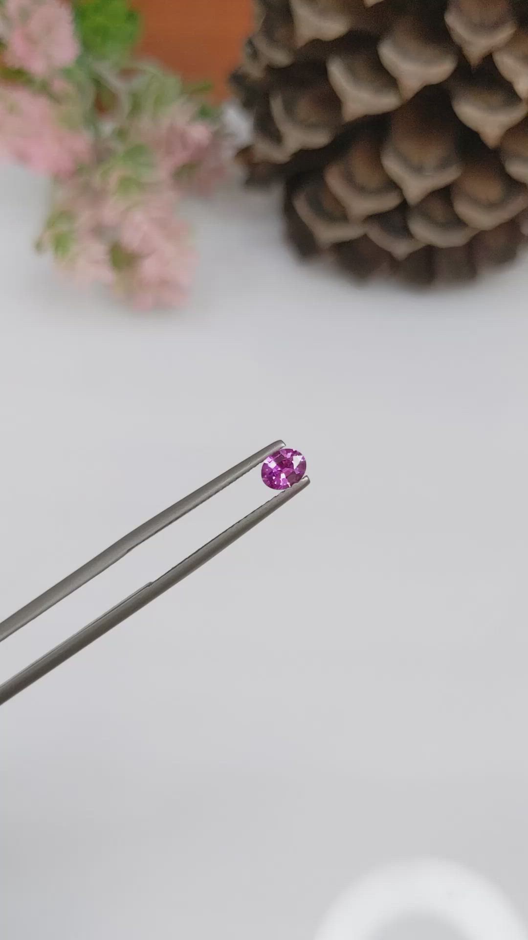 0.38 Ct. Pinkish Purple Sapphire from Ceylon (Sri Lanka) Size Video
