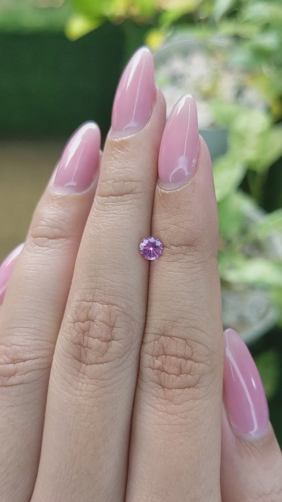 0.45 Ct. Purplish Pink Sapphire from Ceylon (Sri Lanka) Size Video