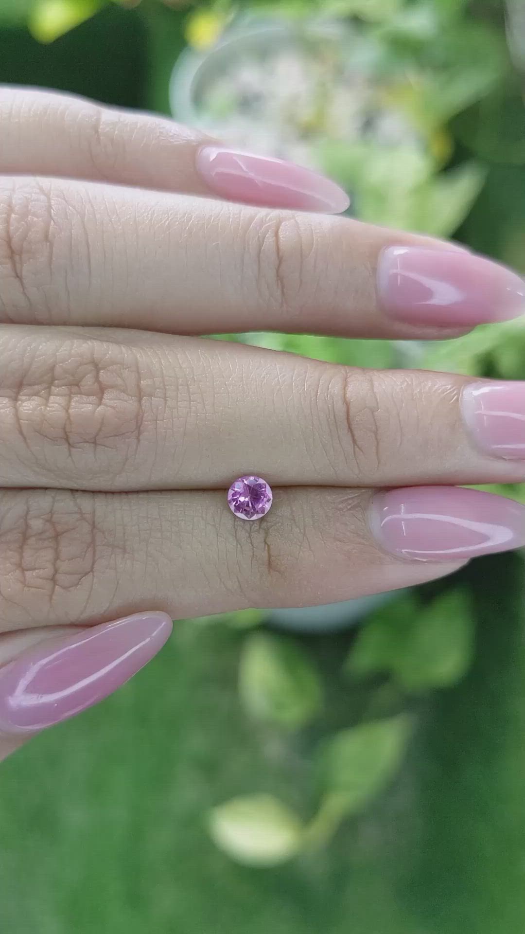 0.45 Ct. Purplish Pink Sapphire from Ceylon (Sri Lanka) Size Video