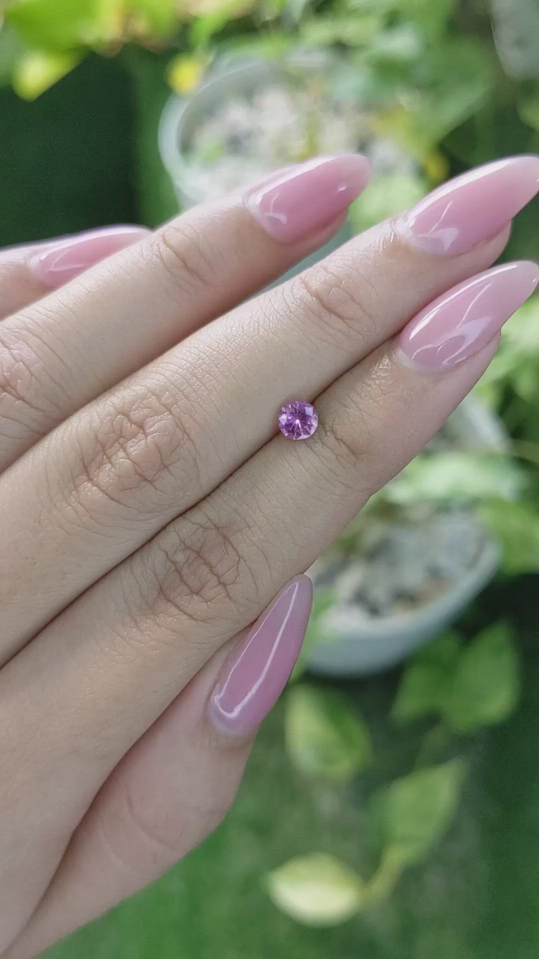 0.45 Ct. Purplish Pink Sapphire from Ceylon (Sri Lanka) Size Video