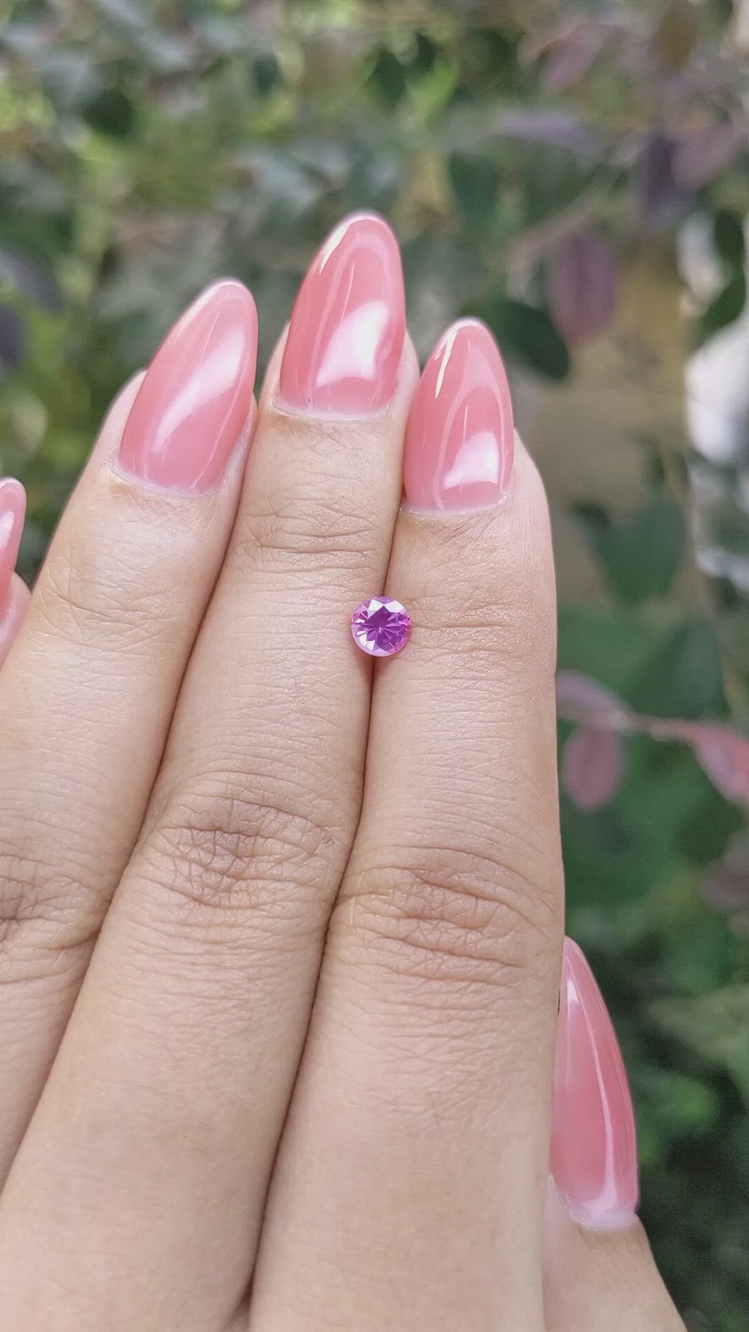 0.48 Ct. Purplish Pink Sapphire from Ceylon (Sri Lanka) Size Video