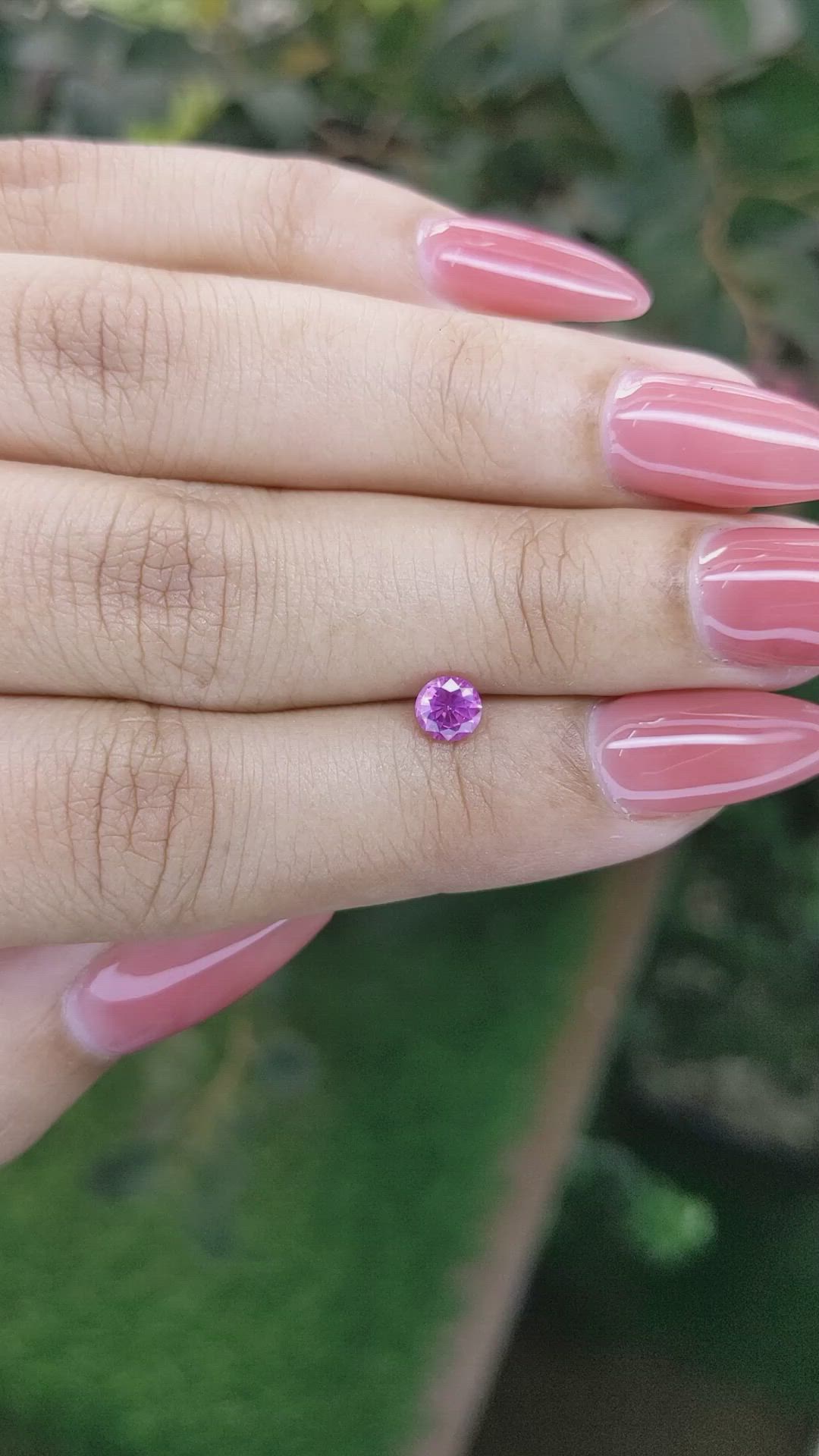 0.48 Ct. Purplish Pink Sapphire from Ceylon (Sri Lanka) Size Video