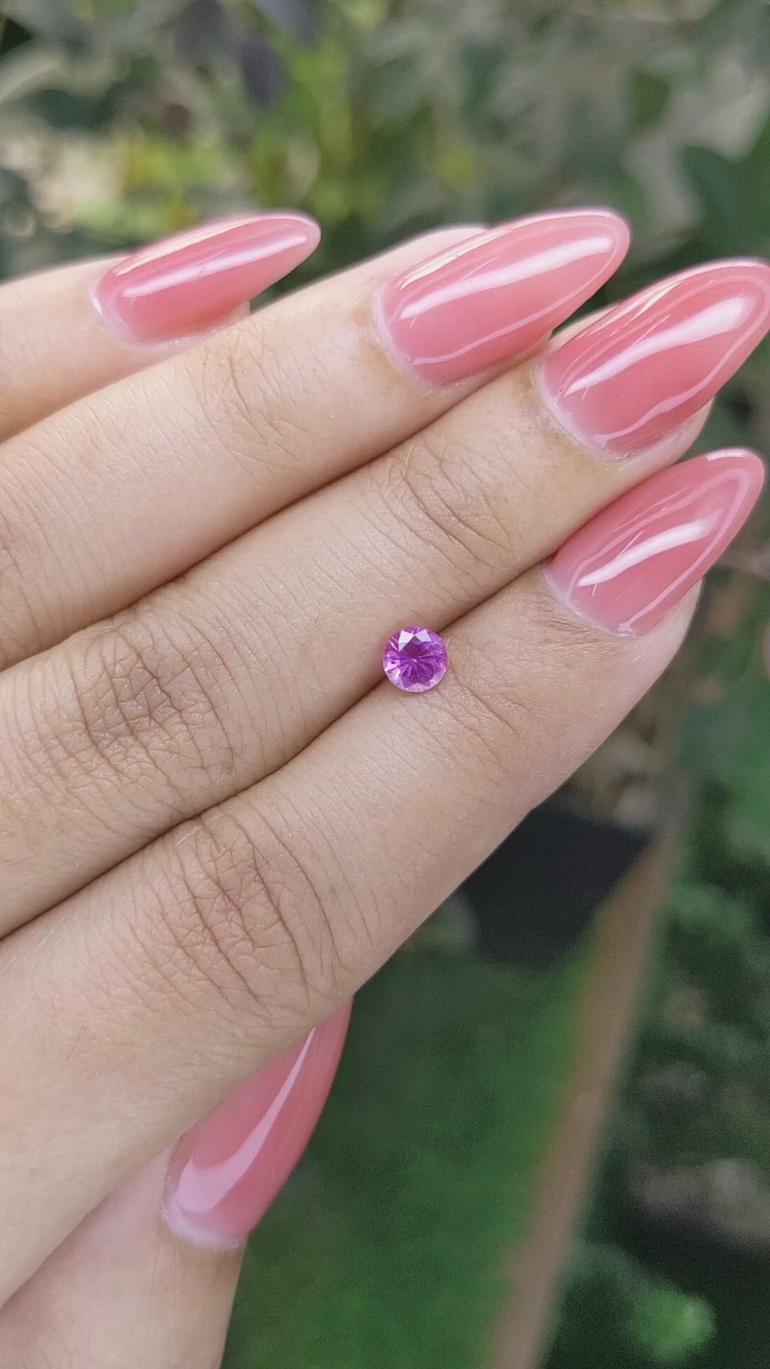 0.48 Ct. Purplish Pink Sapphire from Ceylon (Sri Lanka) Size Video