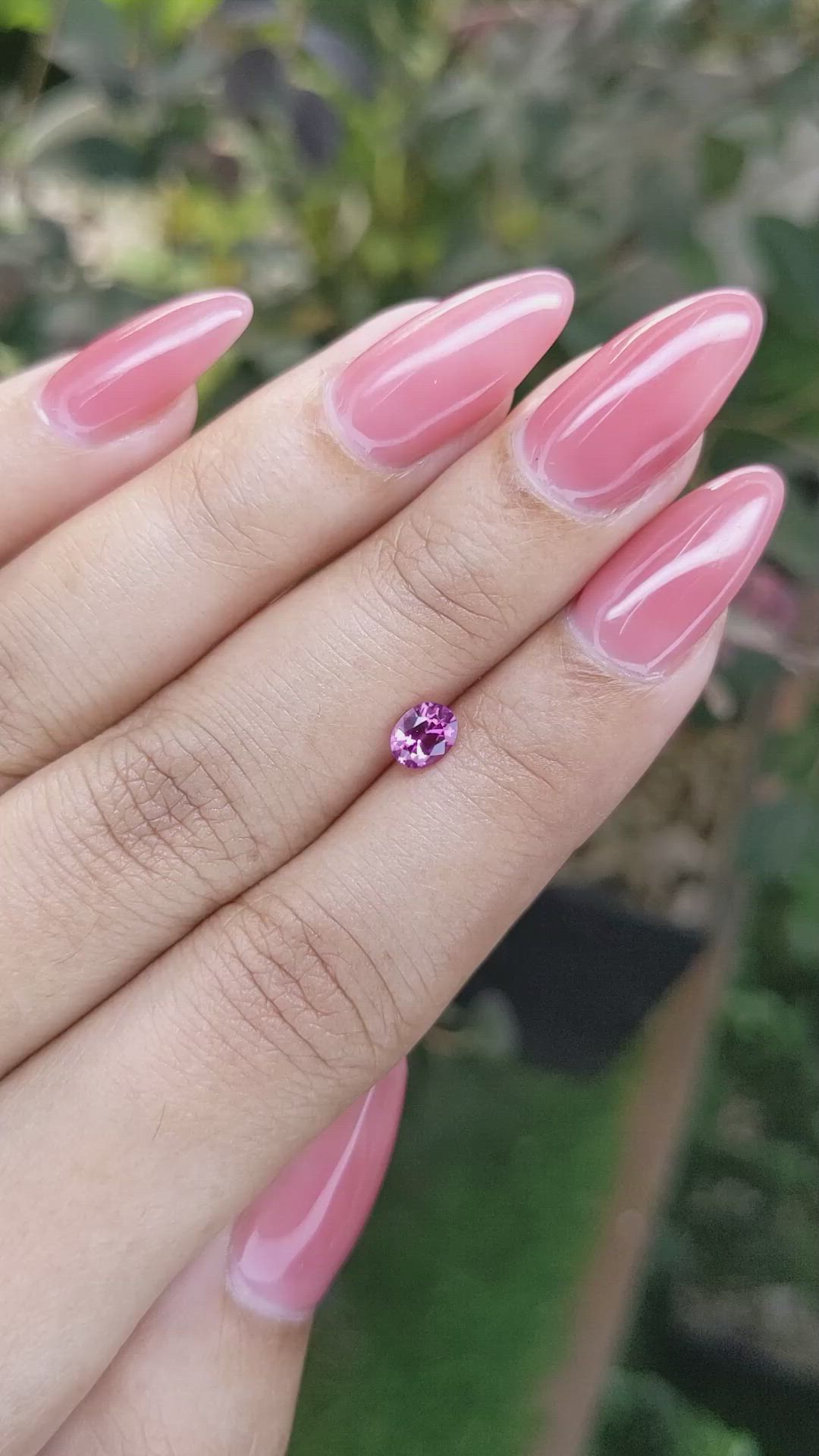 0.53 Ct. Purplish Pink Sapphire from Ceylon (Sri Lanka) Size Video
