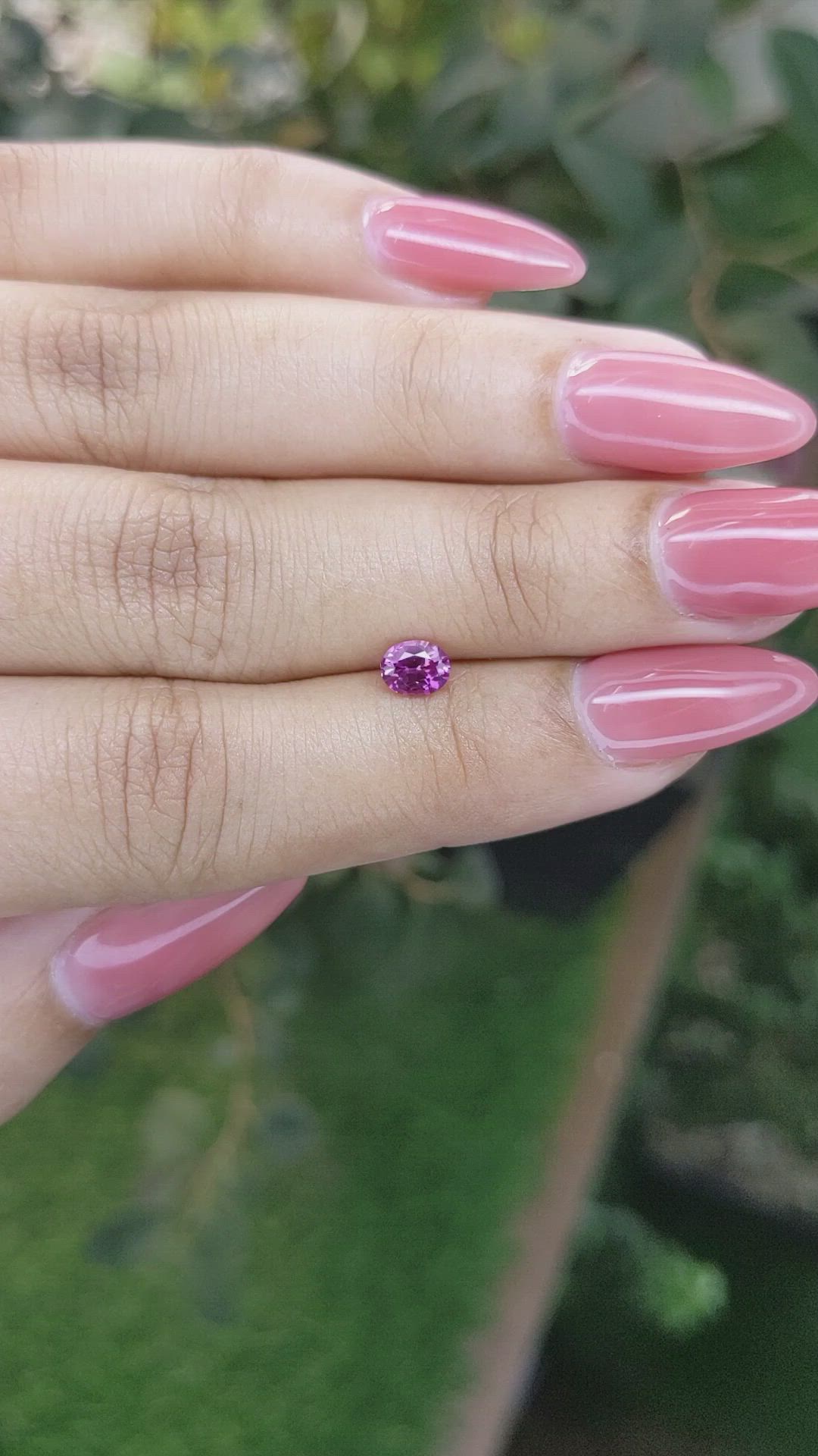0.53 Ct. Purplish Pink Sapphire from Ceylon (Sri Lanka) Size Video