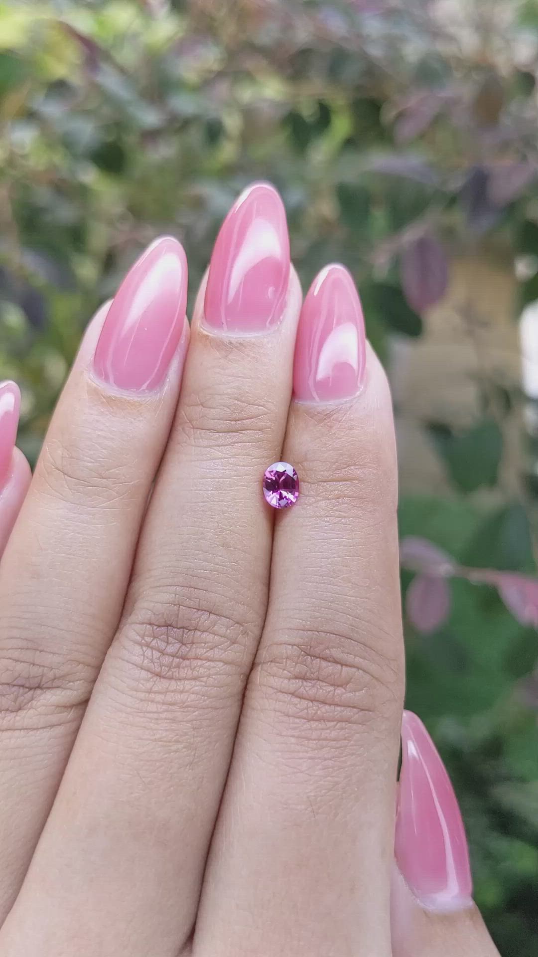 0.53 Ct. Purplish Pink Sapphire from Ceylon (Sri Lanka) Size Video