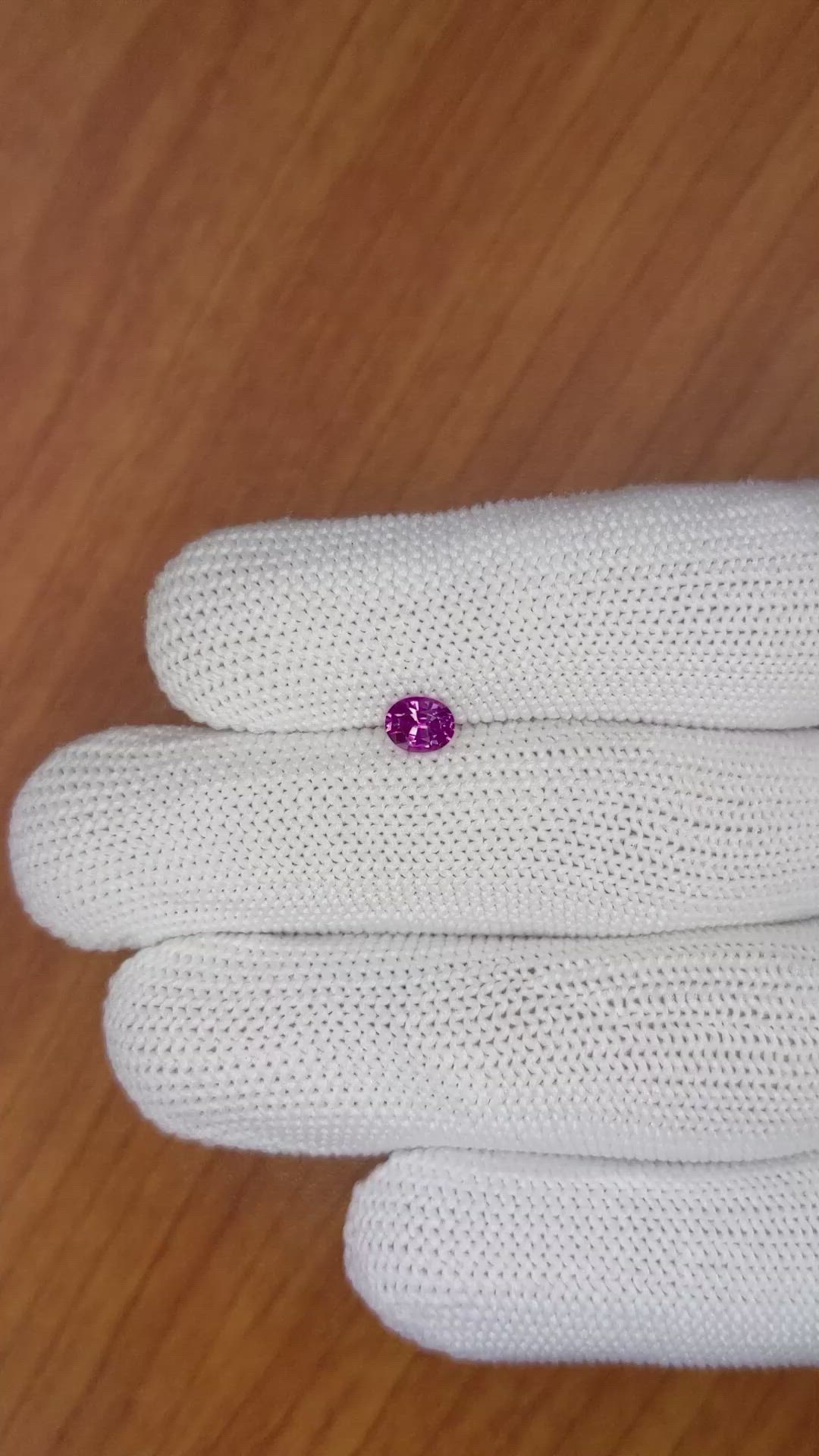 0.53 Ct. Purplish Pink Sapphire from Ceylon (Sri Lanka) Size Video