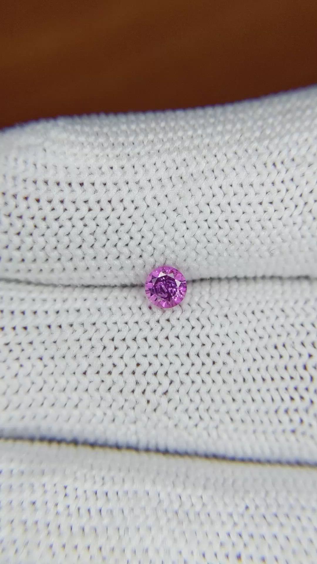 0.28 Ct. Pinkish Purple Sapphire from Ceylon (Sri Lanka) Size Video