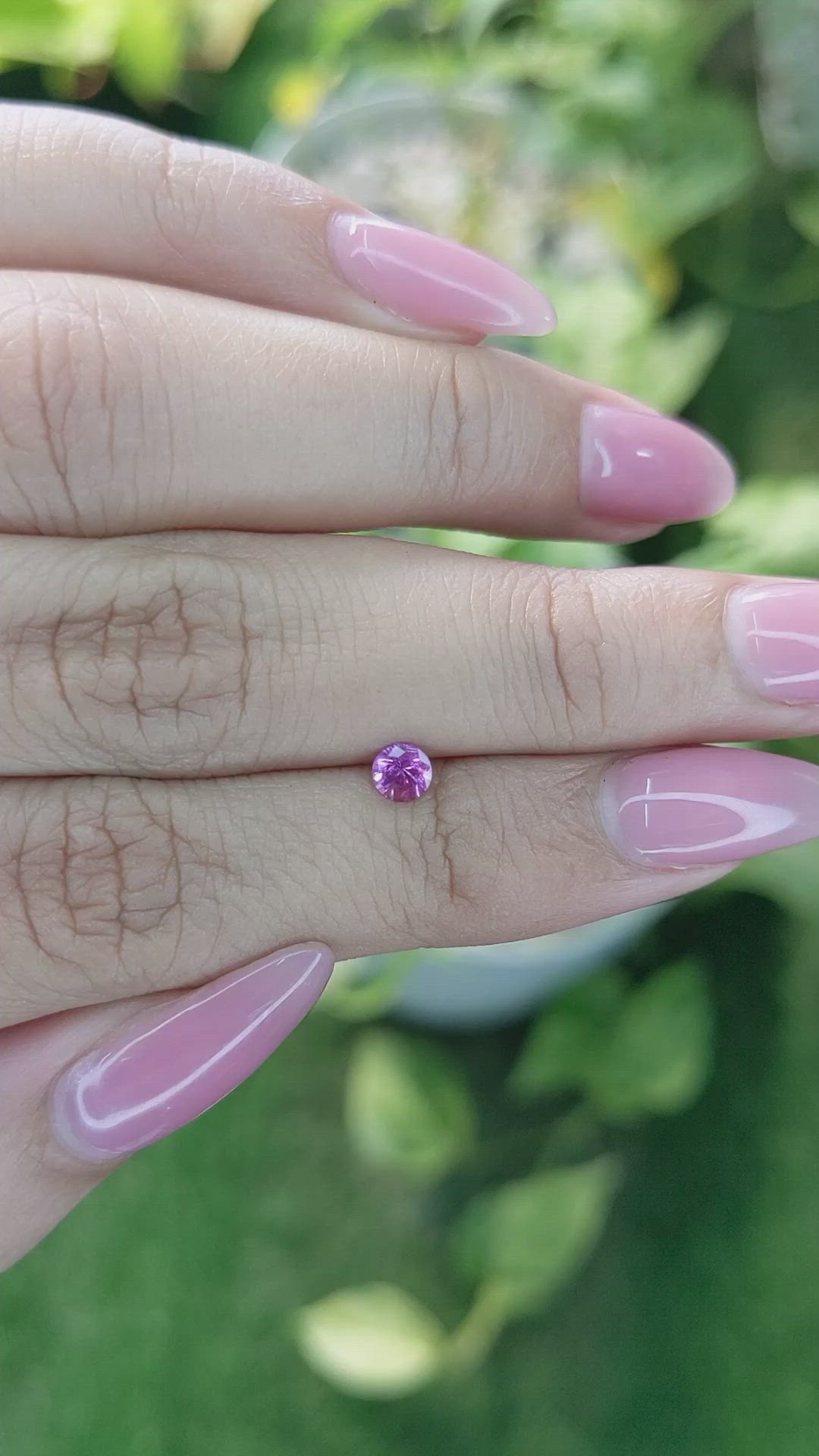 0.28 Ct. Pinkish Purple Sapphire from Ceylon (Sri Lanka) Size Video