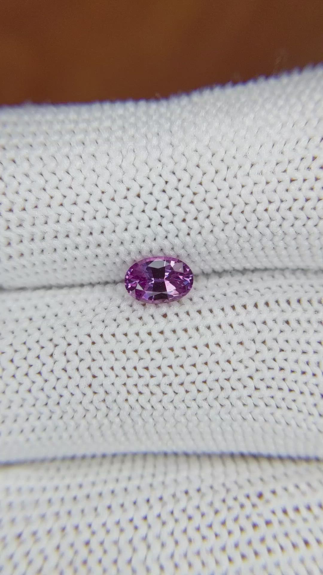 0.63 Ct. Pinkish Purple Sapphire from Ceylon (Sri Lanka) Size Video