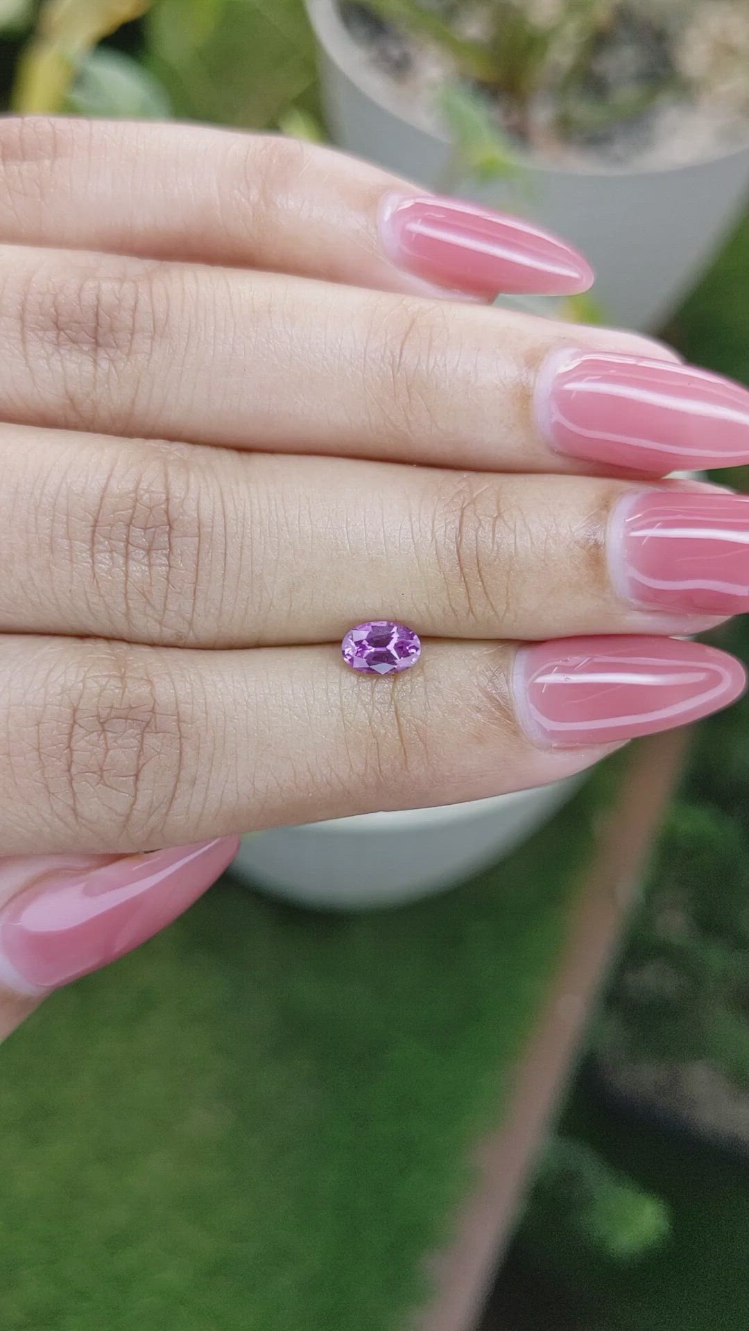 0.63 Ct. Pinkish Purple Sapphire from Ceylon (Sri Lanka) Size Video