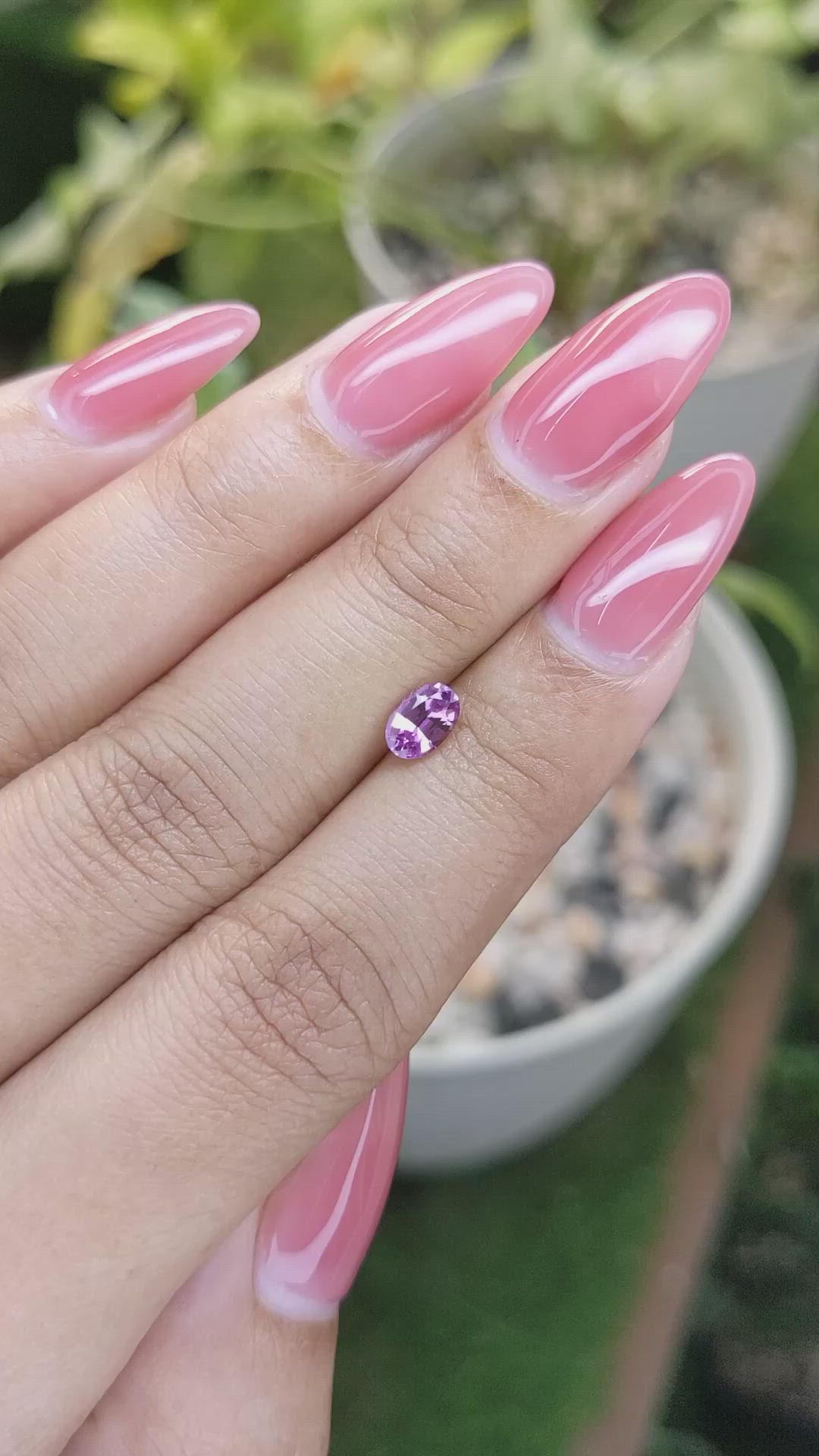 0.63 Ct. Pinkish Purple Sapphire from Ceylon (Sri Lanka) Size Video