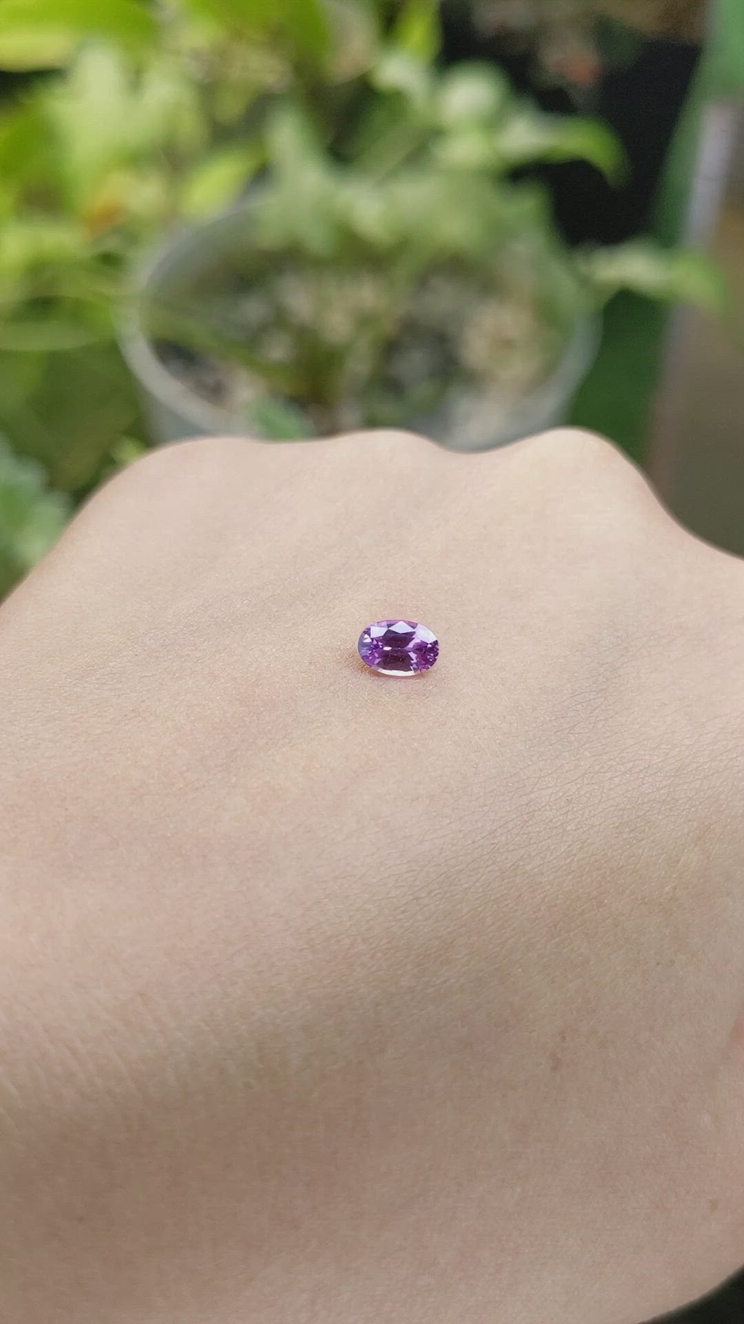 0.63 Ct. Pinkish Purple Sapphire from Ceylon (Sri Lanka) Size Video