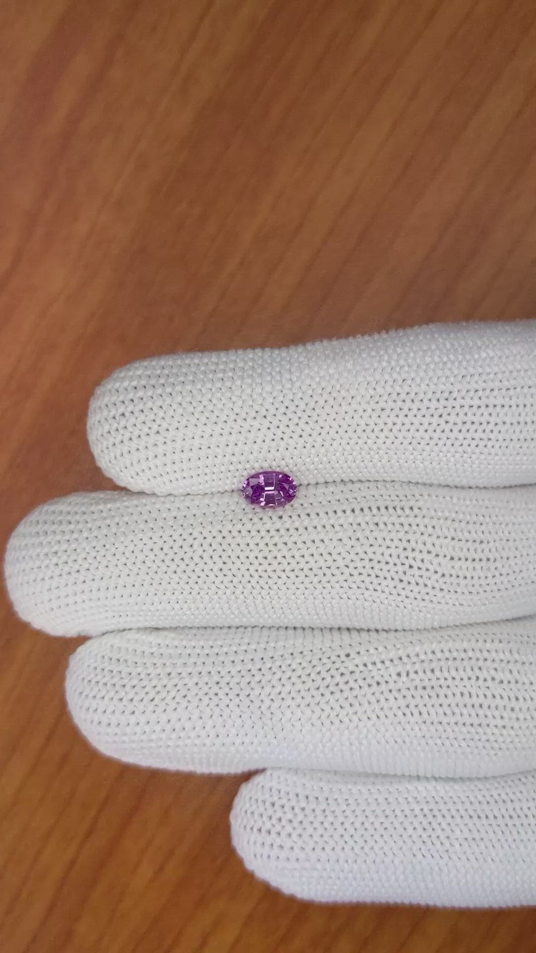 0.63 Ct. Pinkish Purple Sapphire from Ceylon (Sri Lanka) Size Video