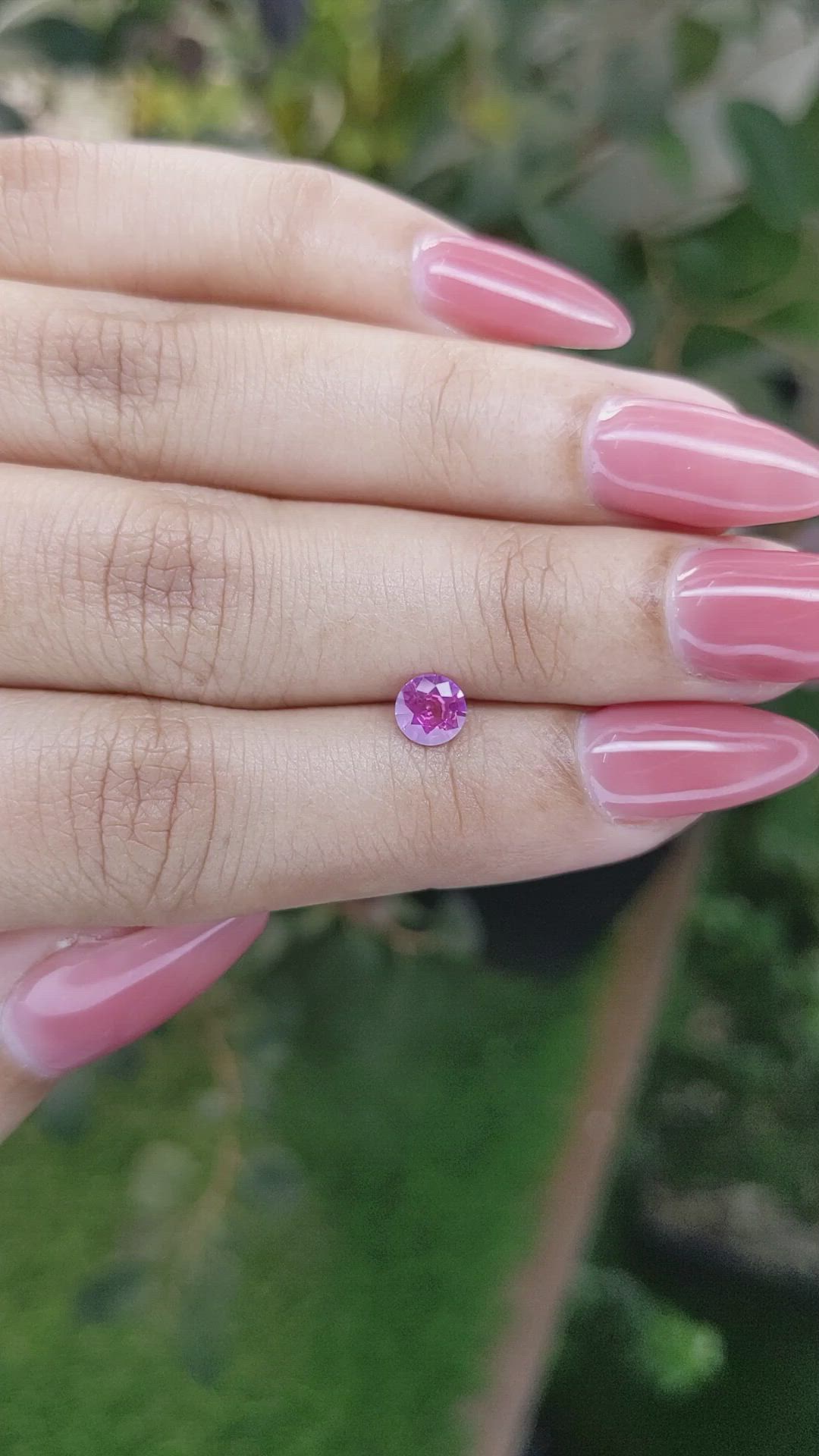 0.52 Ct. Purplish Pink Sapphire from Ceylon (Sri Lanka) Size Video