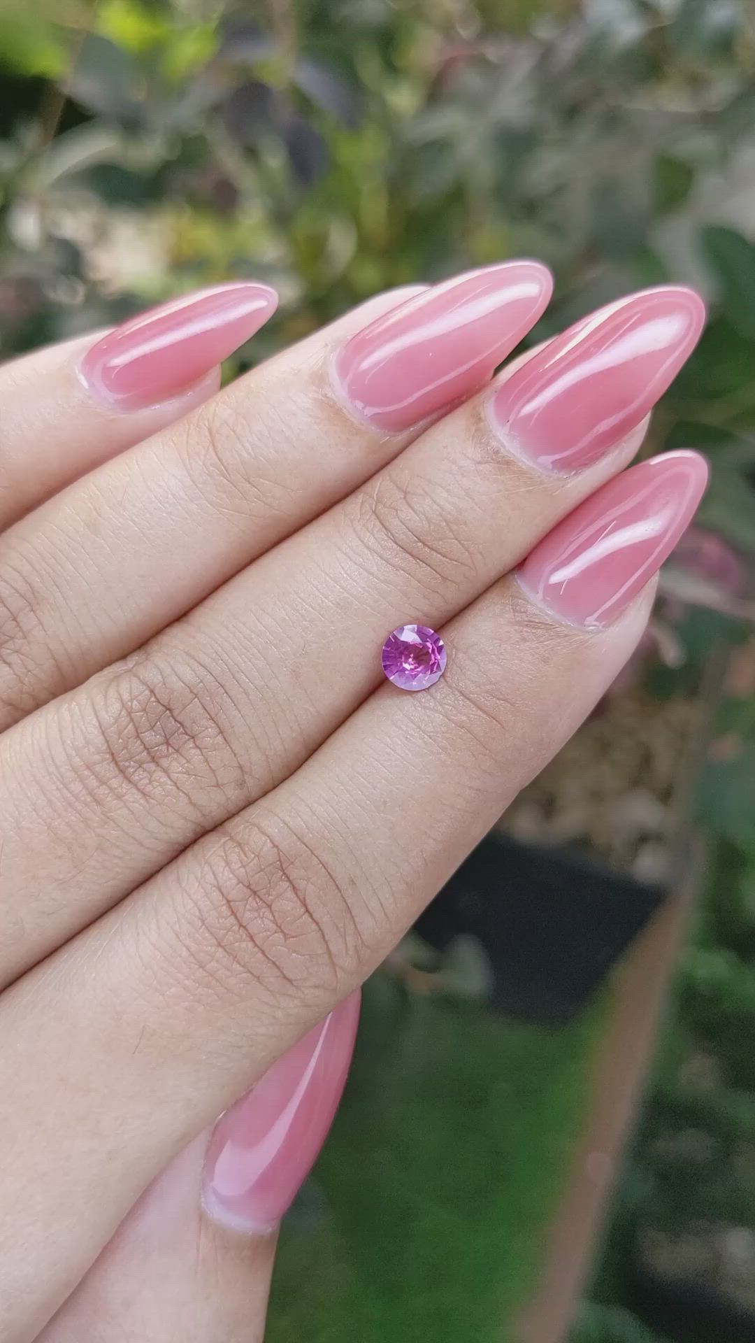 0.52 Ct. Purplish Pink Sapphire from Ceylon (Sri Lanka) Size Video