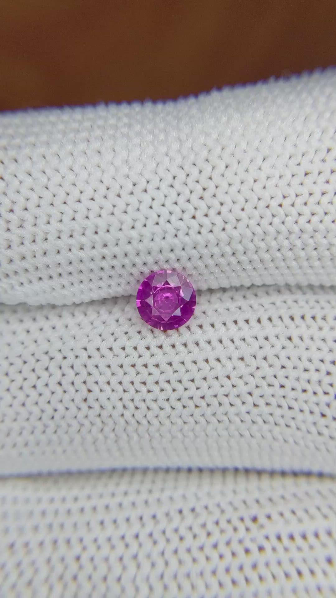 0.52 Ct. Purplish Pink Sapphire from Ceylon (Sri Lanka) Size Video