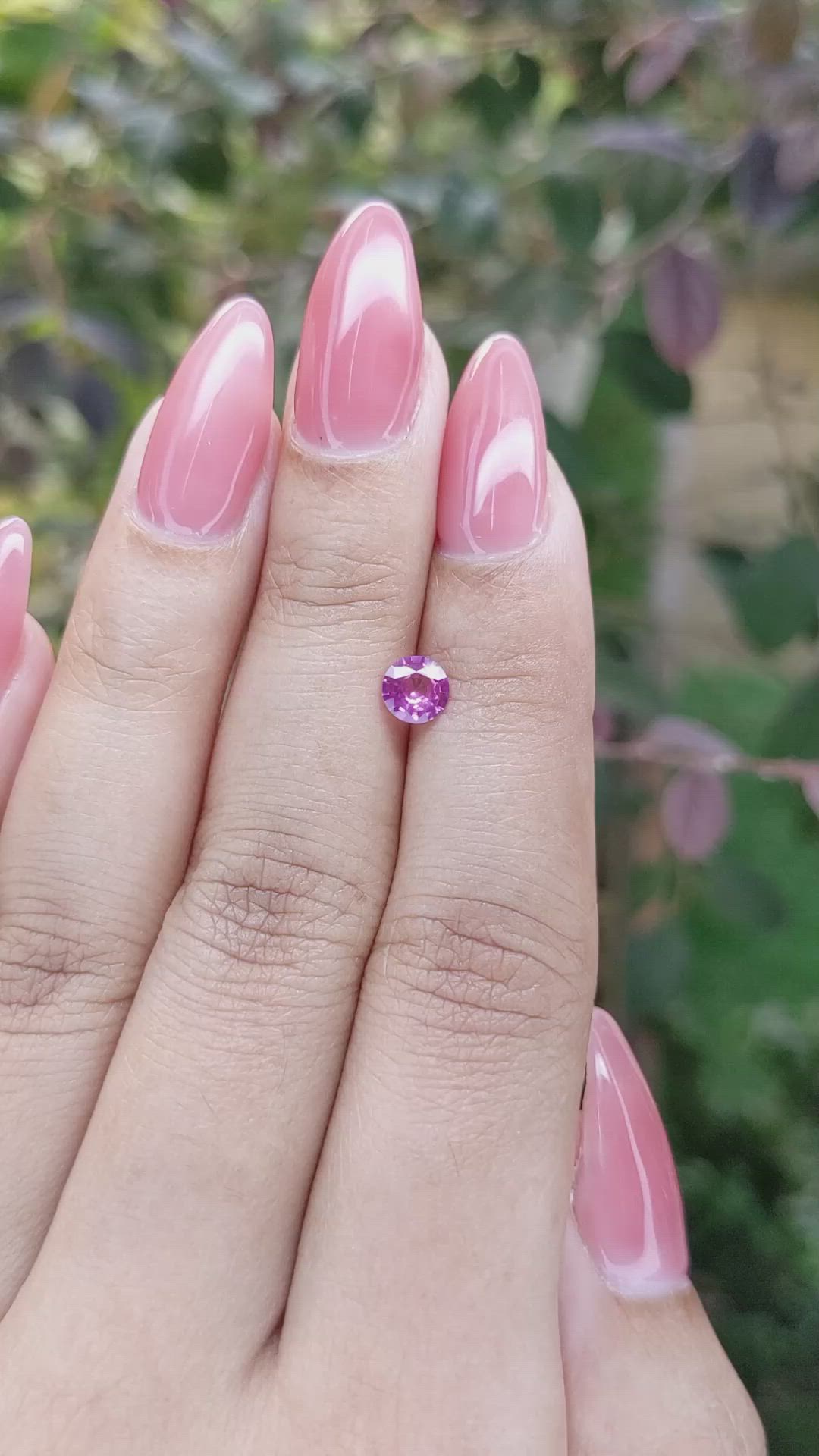 0.52 Ct. Purplish Pink Sapphire from Ceylon (Sri Lanka) Size Video