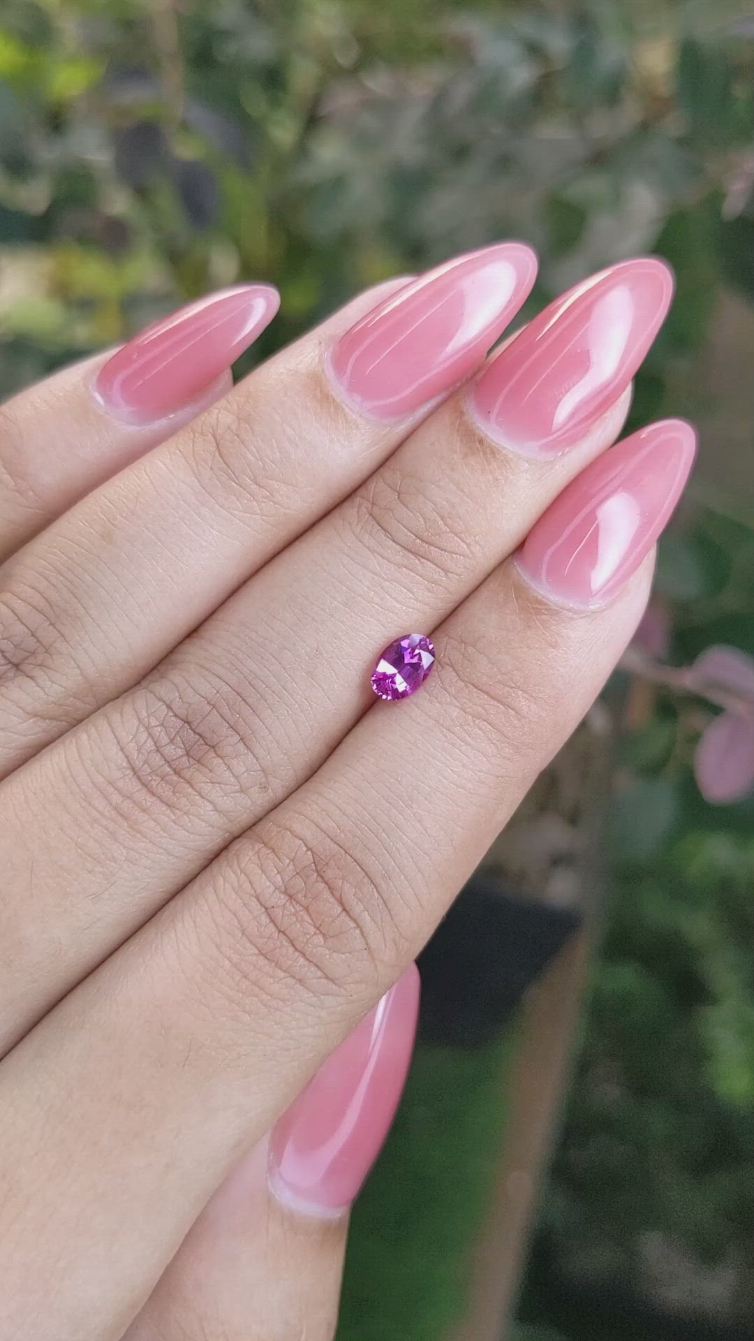 0.55 Ct. Pinkish Purple Sapphire from Ceylon (Sri Lanka) Size Video