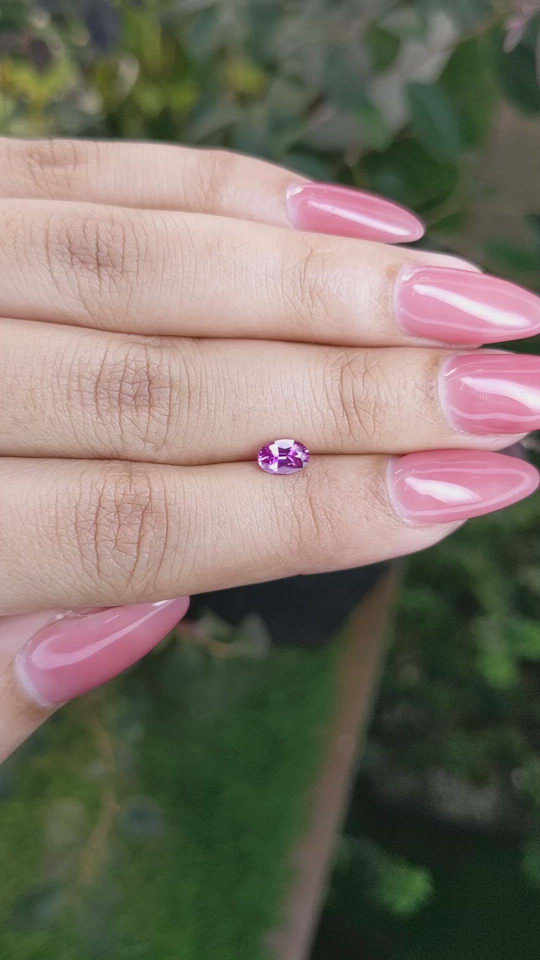 0.55 Ct. Pinkish Purple Sapphire from Ceylon (Sri Lanka) Size Video