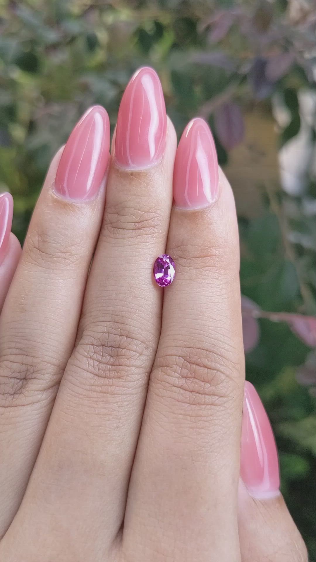 0.55 Ct. Pinkish Purple Sapphire from Ceylon (Sri Lanka) Size Video