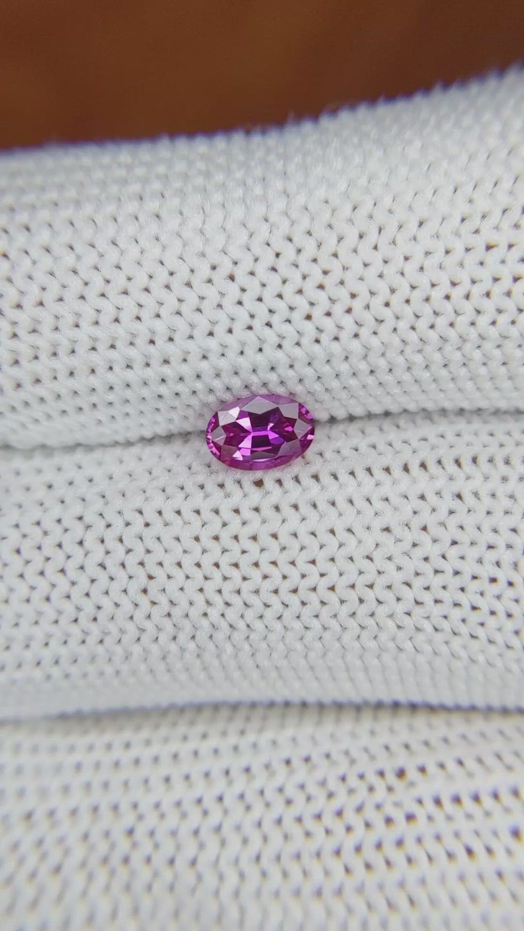 0.55 Ct. Pinkish Purple Sapphire from Ceylon (Sri Lanka) Size Video