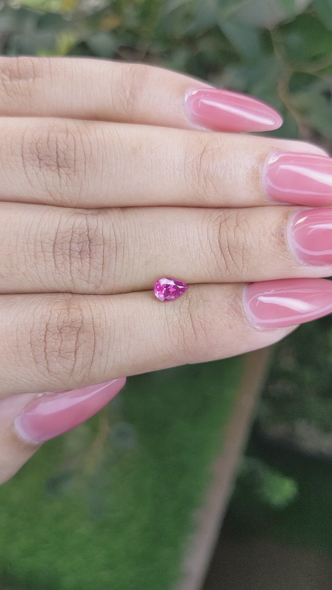 0.59 Ct. Purplish Pink Sapphire from Ceylon (Sri Lanka) Size Video