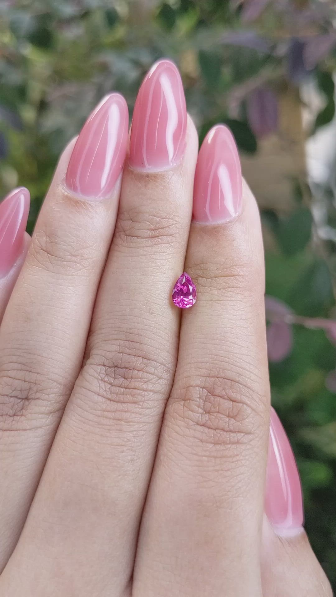 0.59 Ct. Purplish Pink Sapphire from Ceylon (Sri Lanka) Size Video