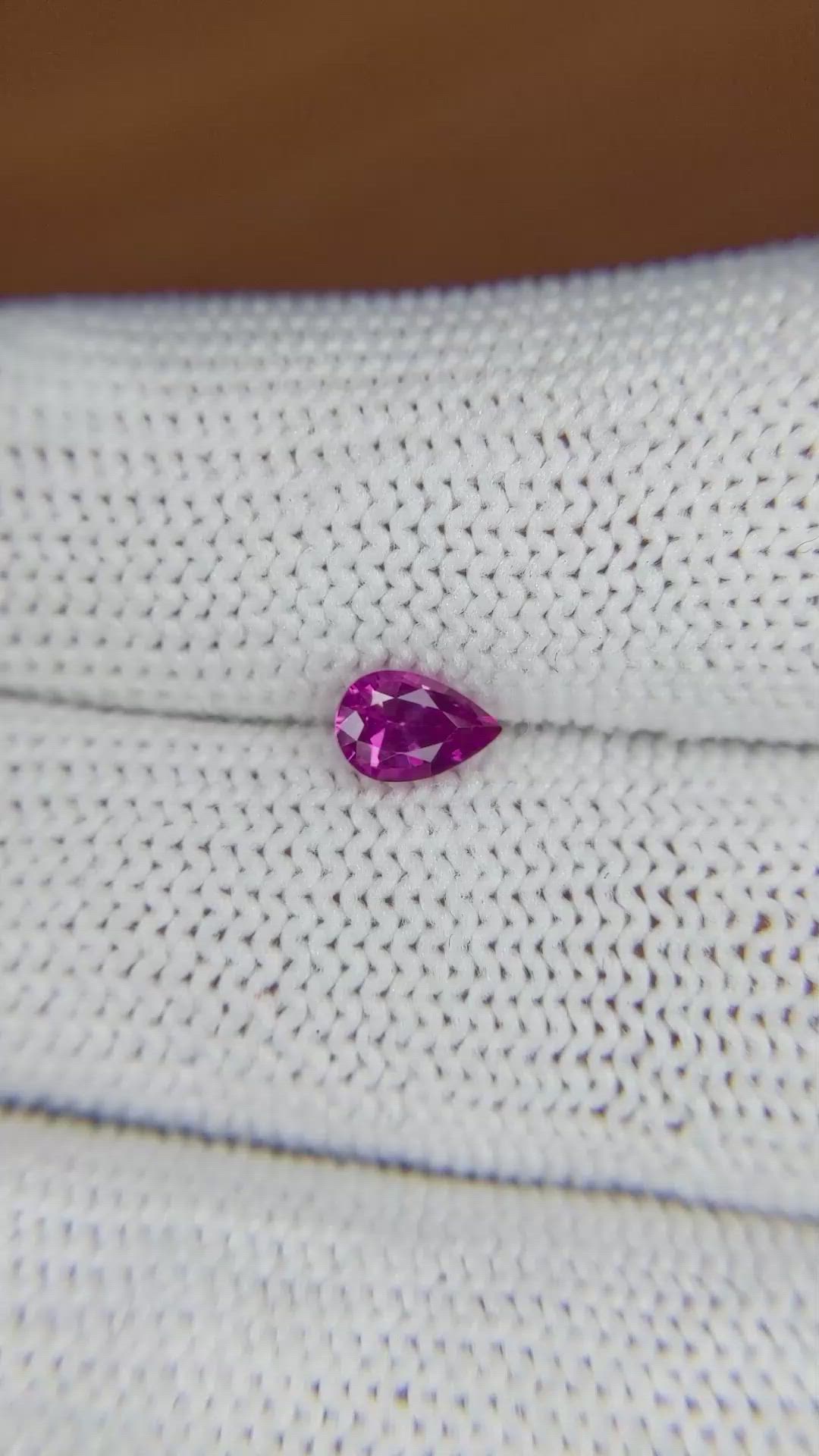 0.59 Ct. Purplish Pink Sapphire from Ceylon (Sri Lanka) Size Video