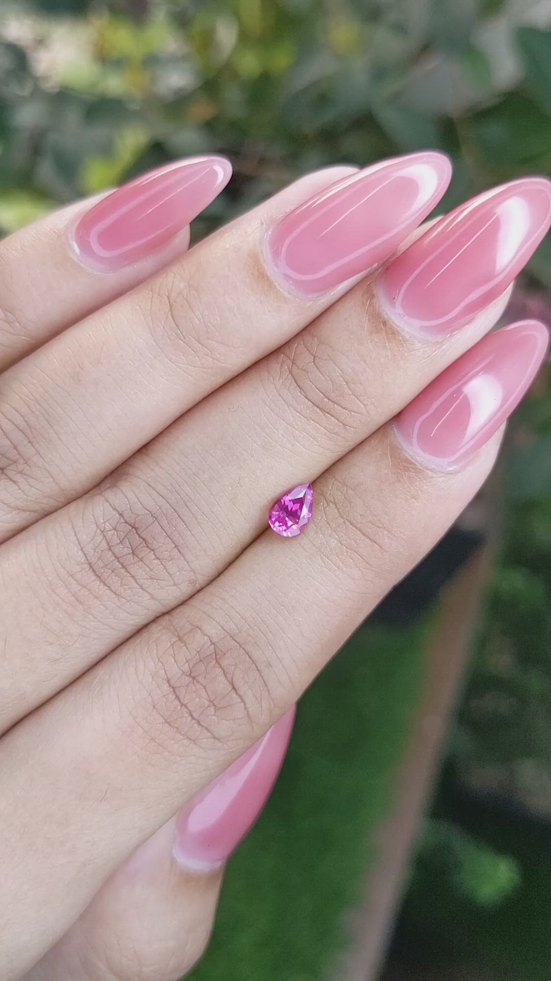 0.59 Ct. Purplish Pink Sapphire from Ceylon (Sri Lanka) Size Video