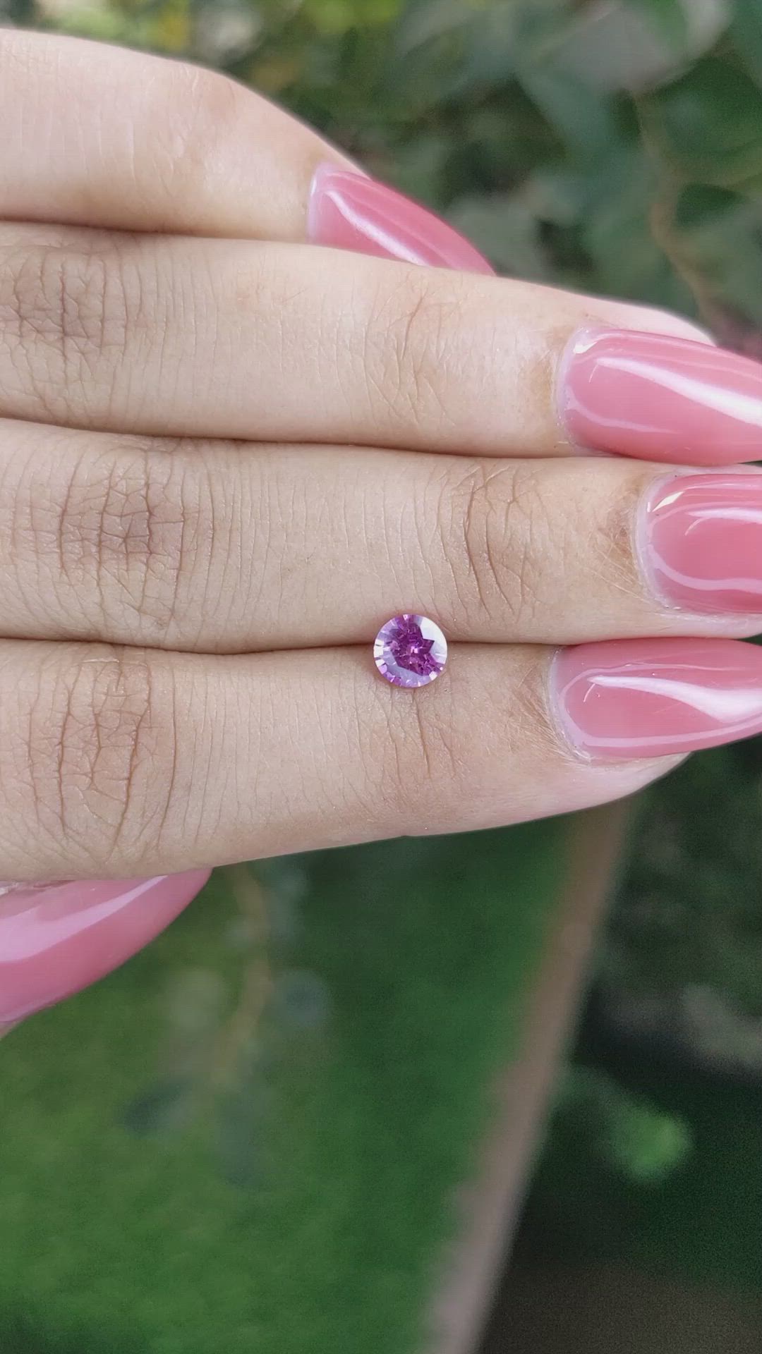 0.57 Ct. Pinkish Purple Sapphire from Ceylon (Sri Lanka) Size Video