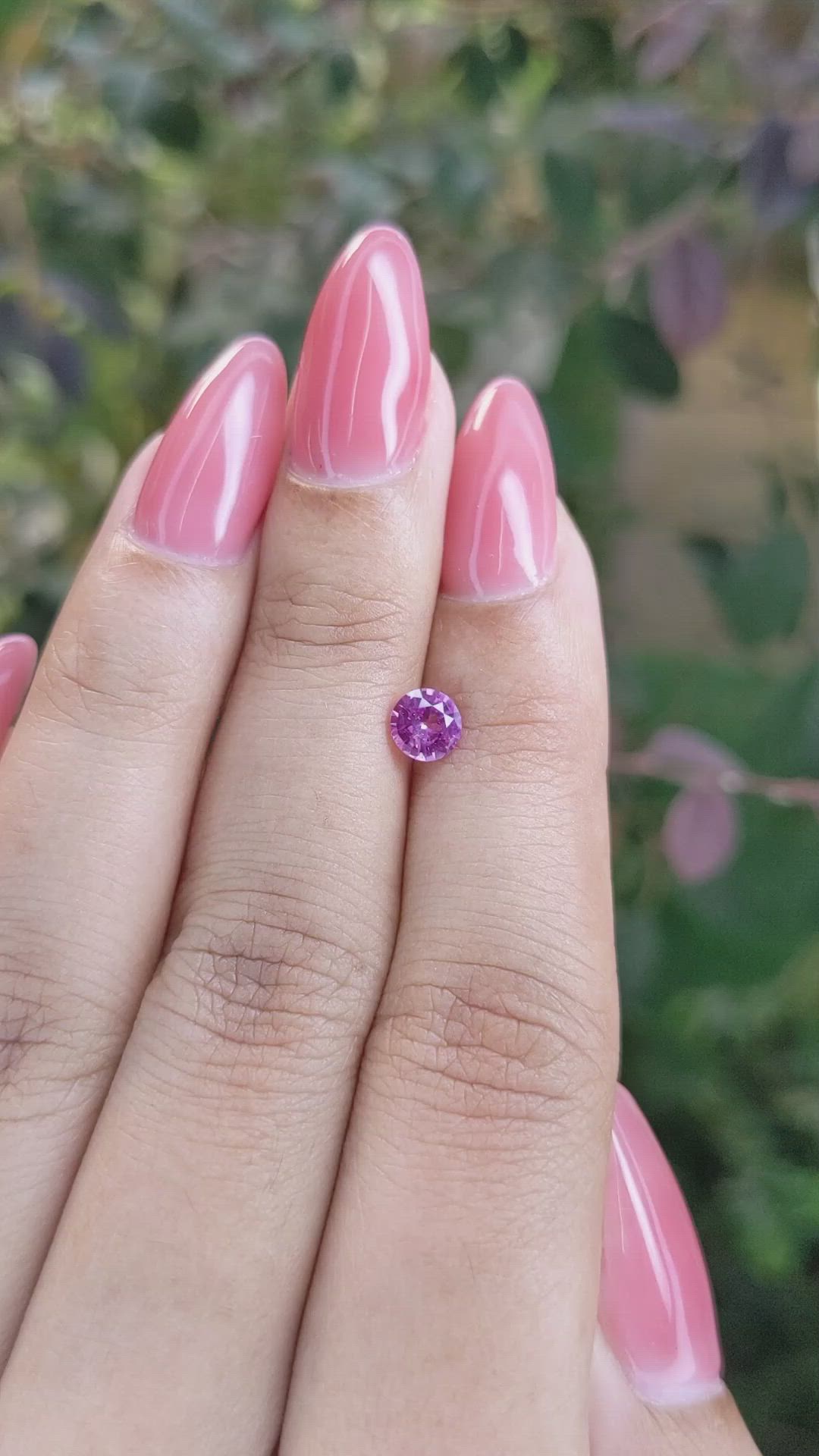 0.57 Ct. Pinkish Purple Sapphire from Ceylon (Sri Lanka) Size Video