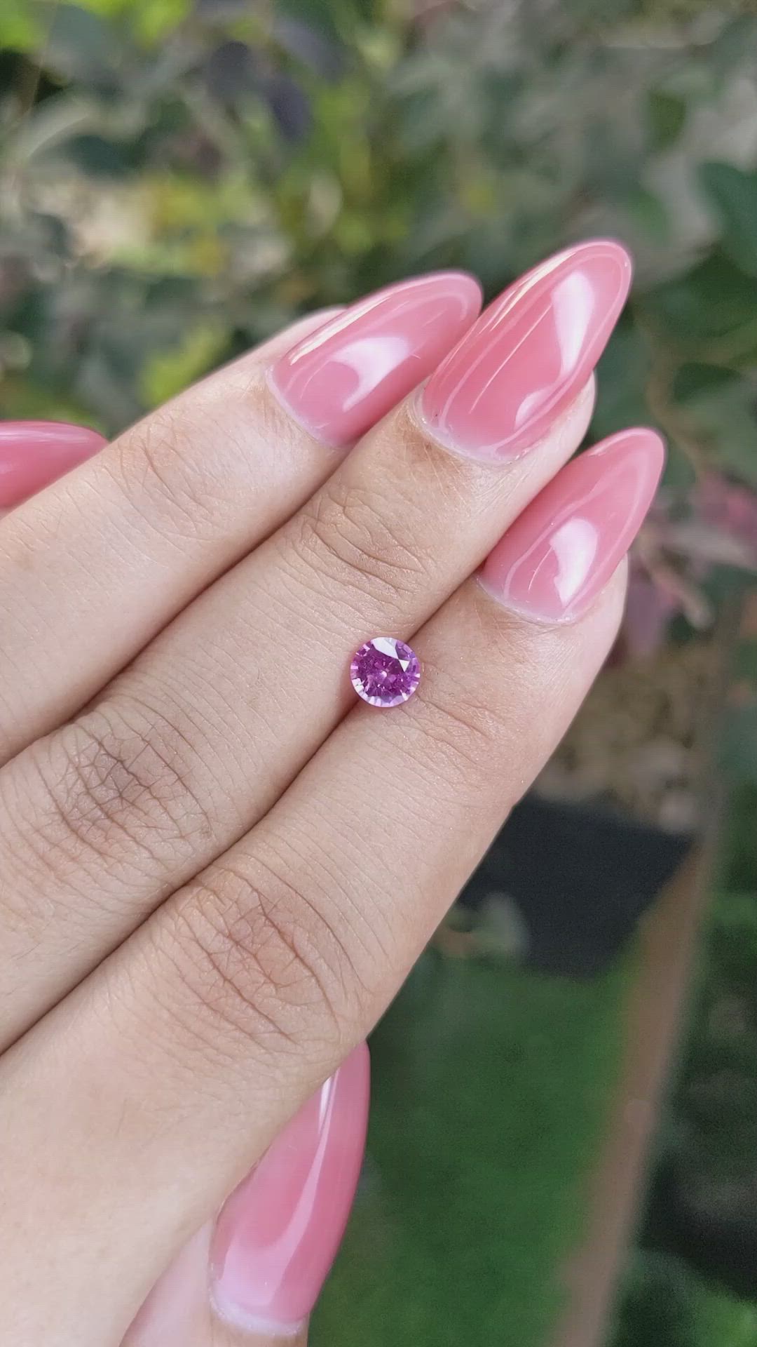 0.57 Ct. Pinkish Purple Sapphire from Ceylon (Sri Lanka) Size Video