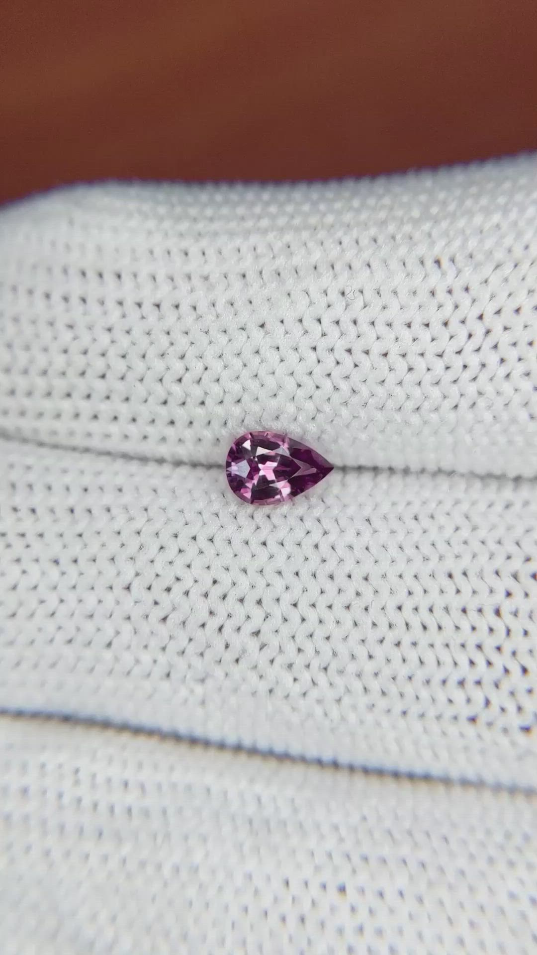 0.45 Ct. Pinkish Purple Sapphire from Ceylon (Sri Lanka) Size Video
