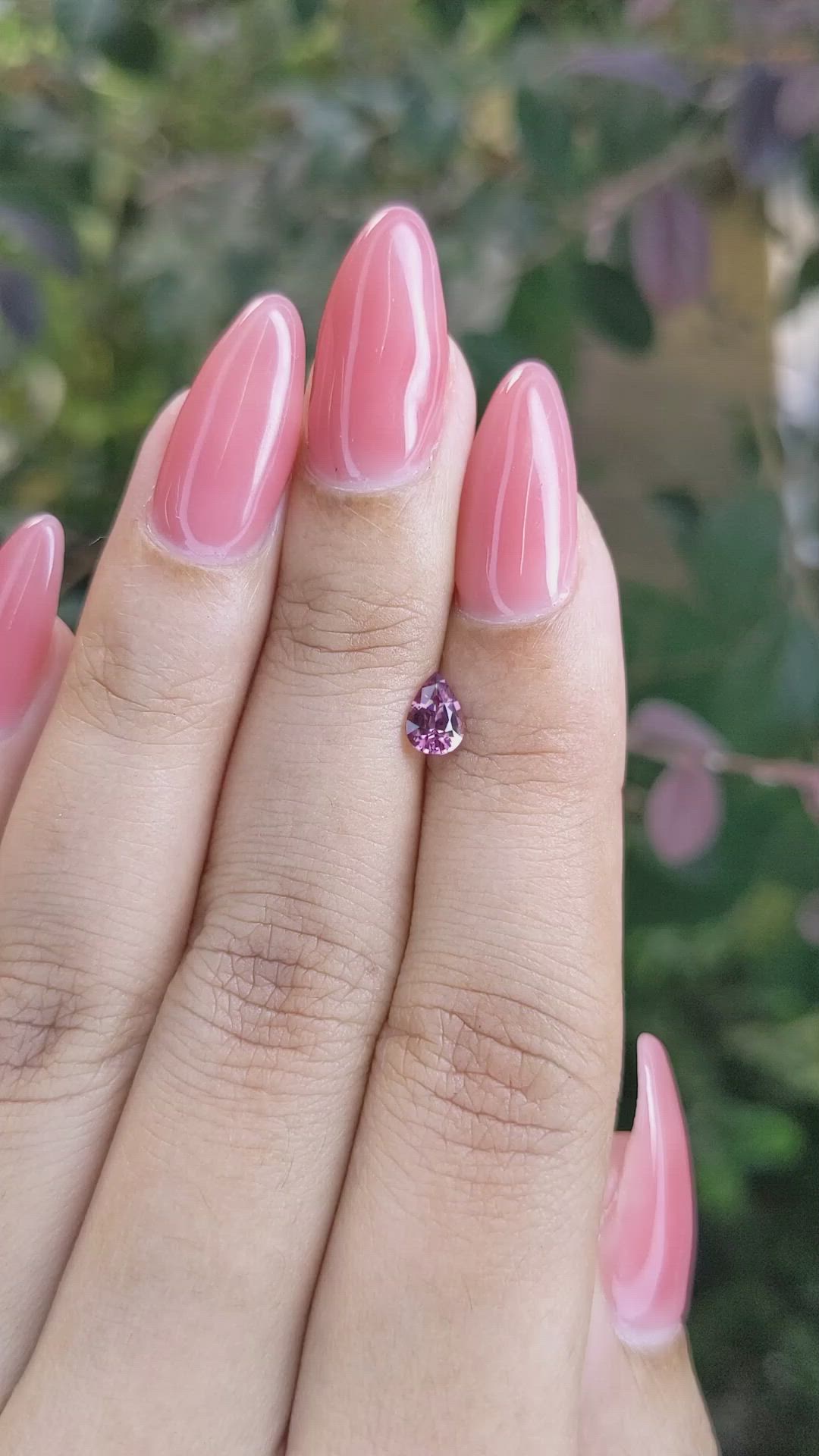0.45 Ct. Pinkish Purple Sapphire from Ceylon (Sri Lanka) Size Video