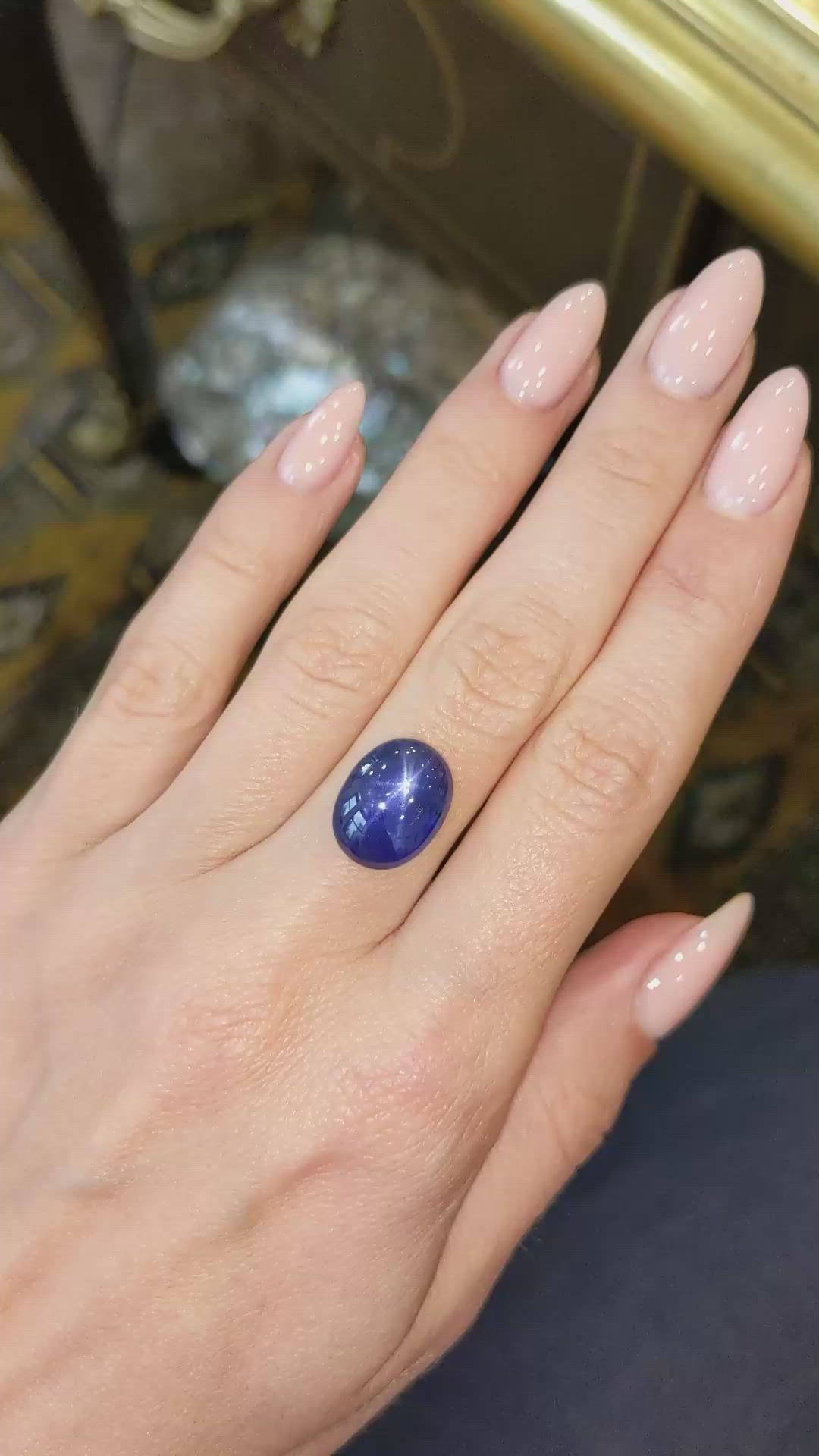 10.13 Ct. Blue Star Sapphire from Burma (Myanmar) Size Video