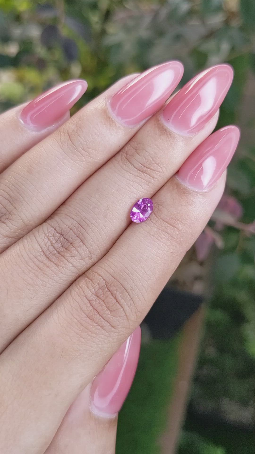 0.59 Ct. Pinkish Purple Sapphire from Ceylon (Sri Lanka) Size Video