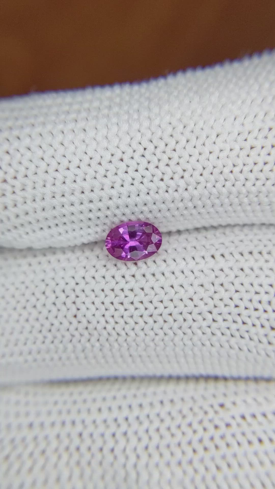 0.59 Ct. Pinkish Purple Sapphire from Ceylon (Sri Lanka) Size Video