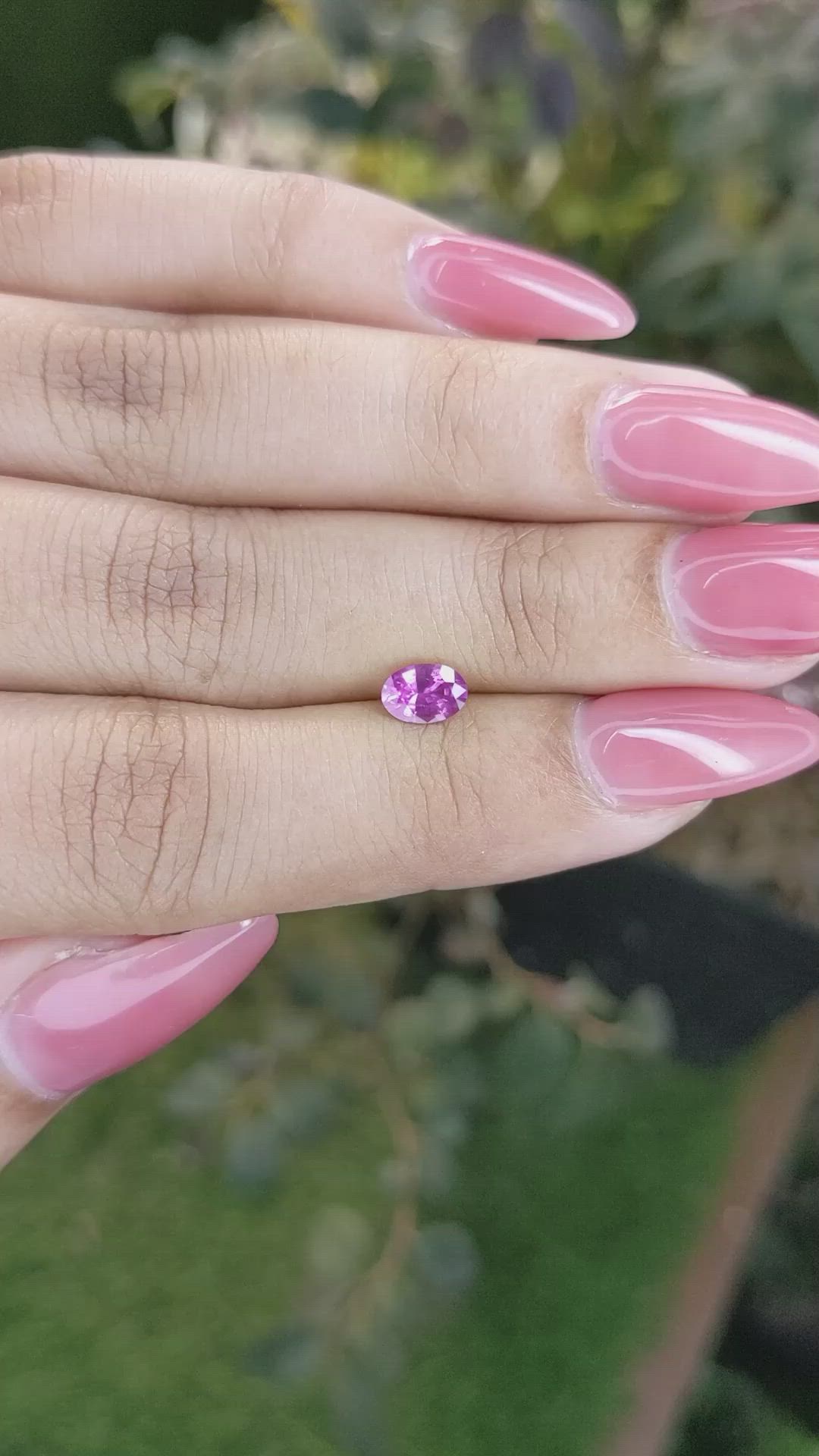 0.59 Ct. Pinkish Purple Sapphire from Ceylon (Sri Lanka) Size Video