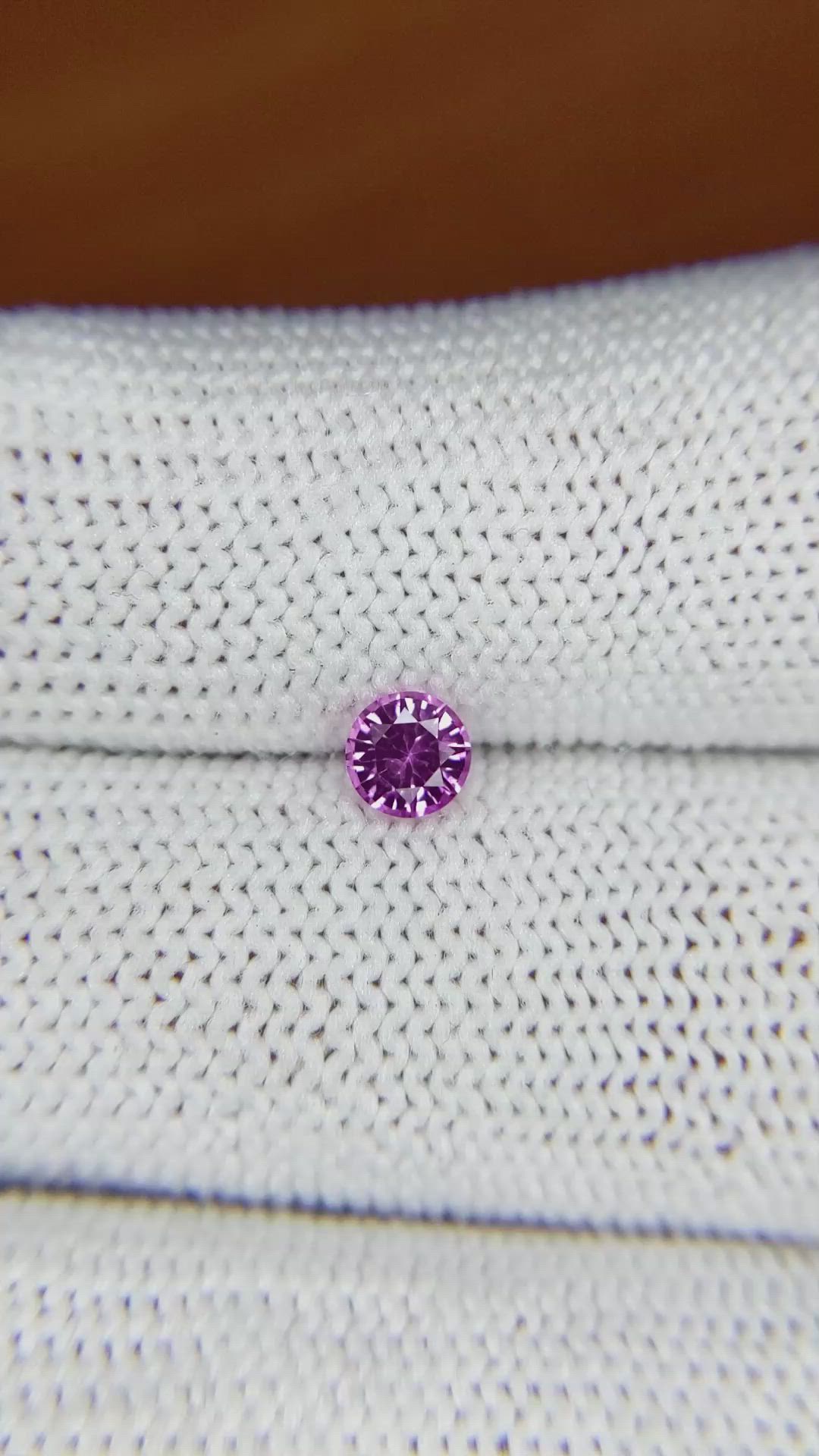 0.49 Ct. Pinkish Purple Sapphire from Ceylon (Sri Lanka) Size Video