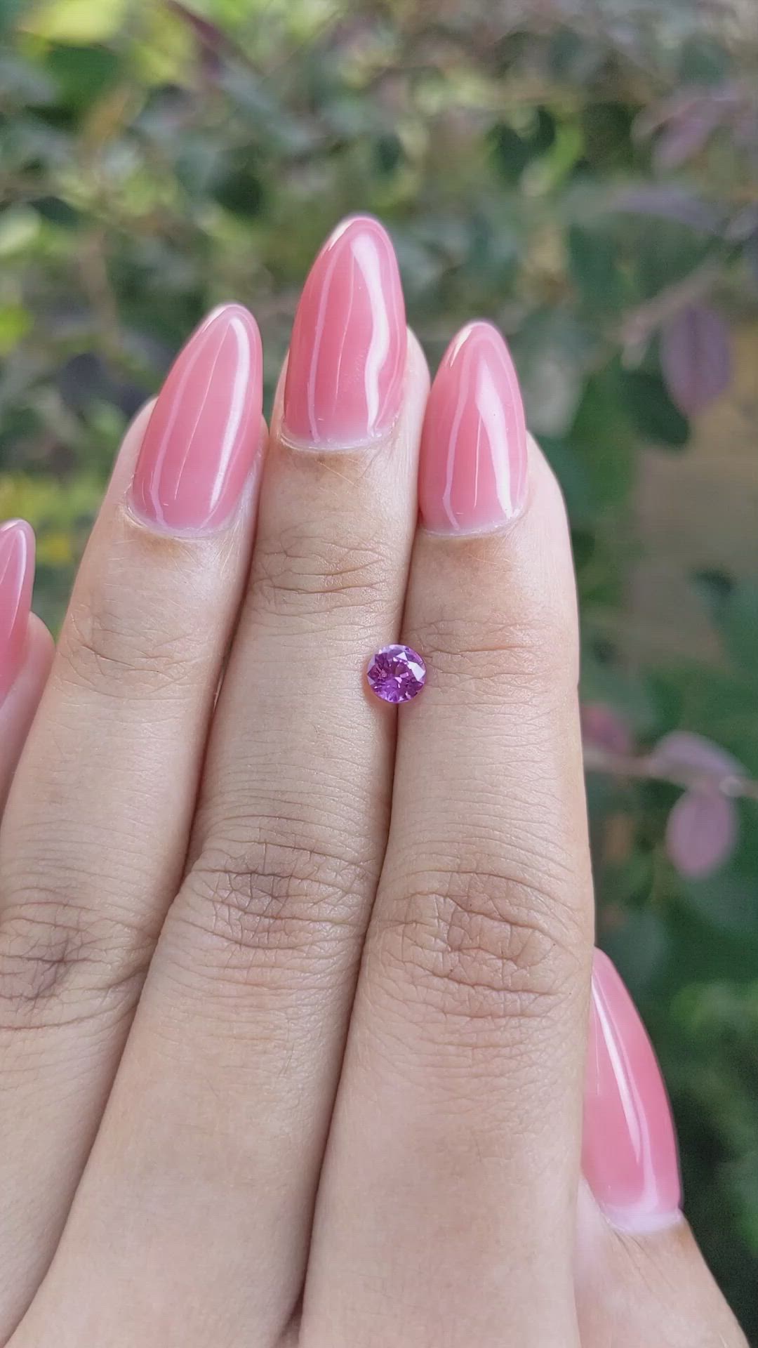 0.49 Ct. Pinkish Purple Sapphire from Ceylon (Sri Lanka) Size Video
