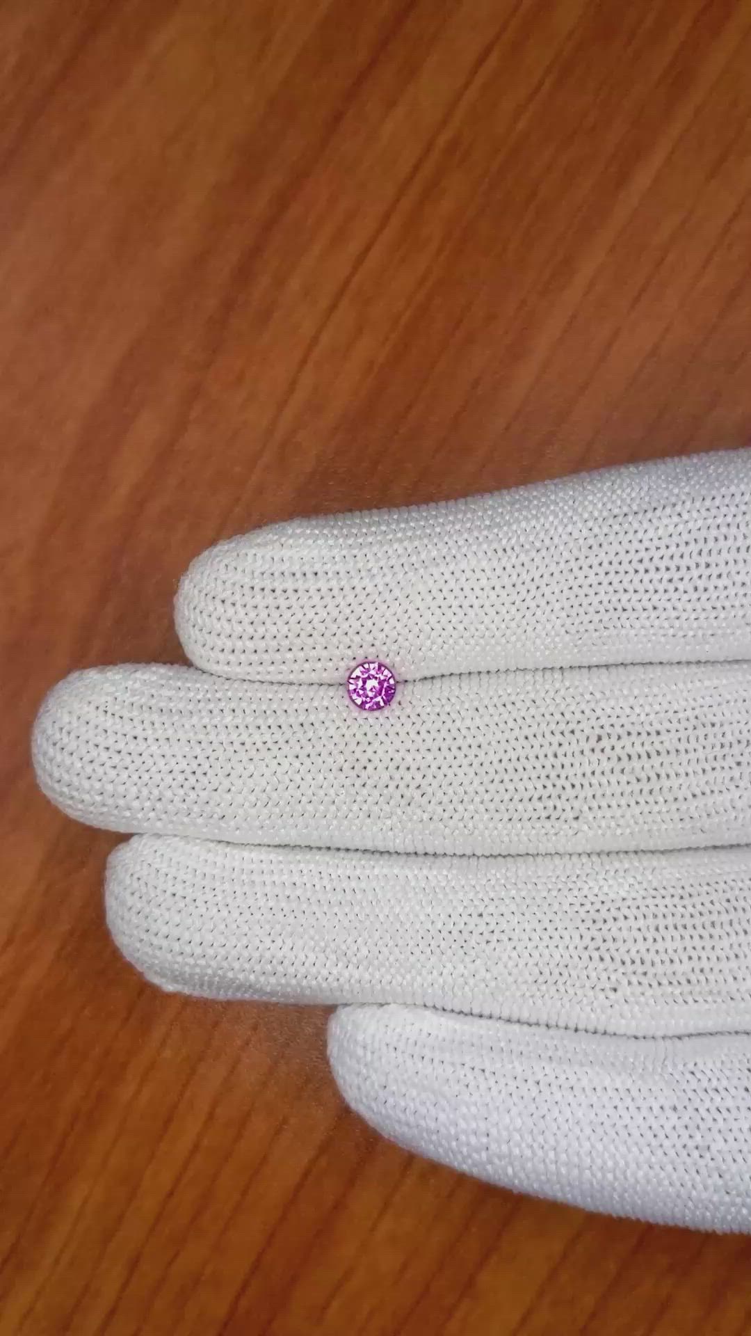 0.49 Ct. Pinkish Purple Sapphire from Ceylon (Sri Lanka) Size Video